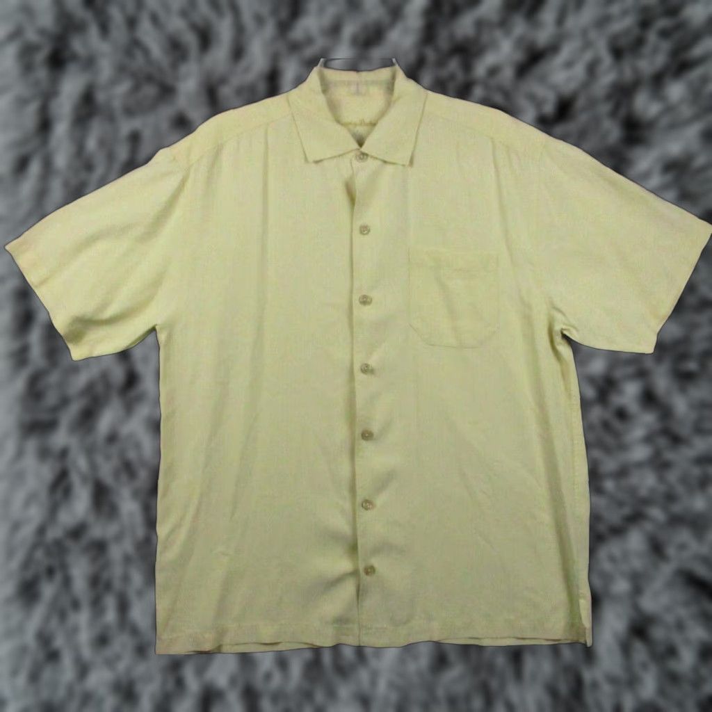 Tommy Bahama Tommy Bahama Shirt Large Men 100% Silk Logo Pocket Tan Color Embroidered Button Size US L / EU 52-54 / 3 - 1 Thumbnail