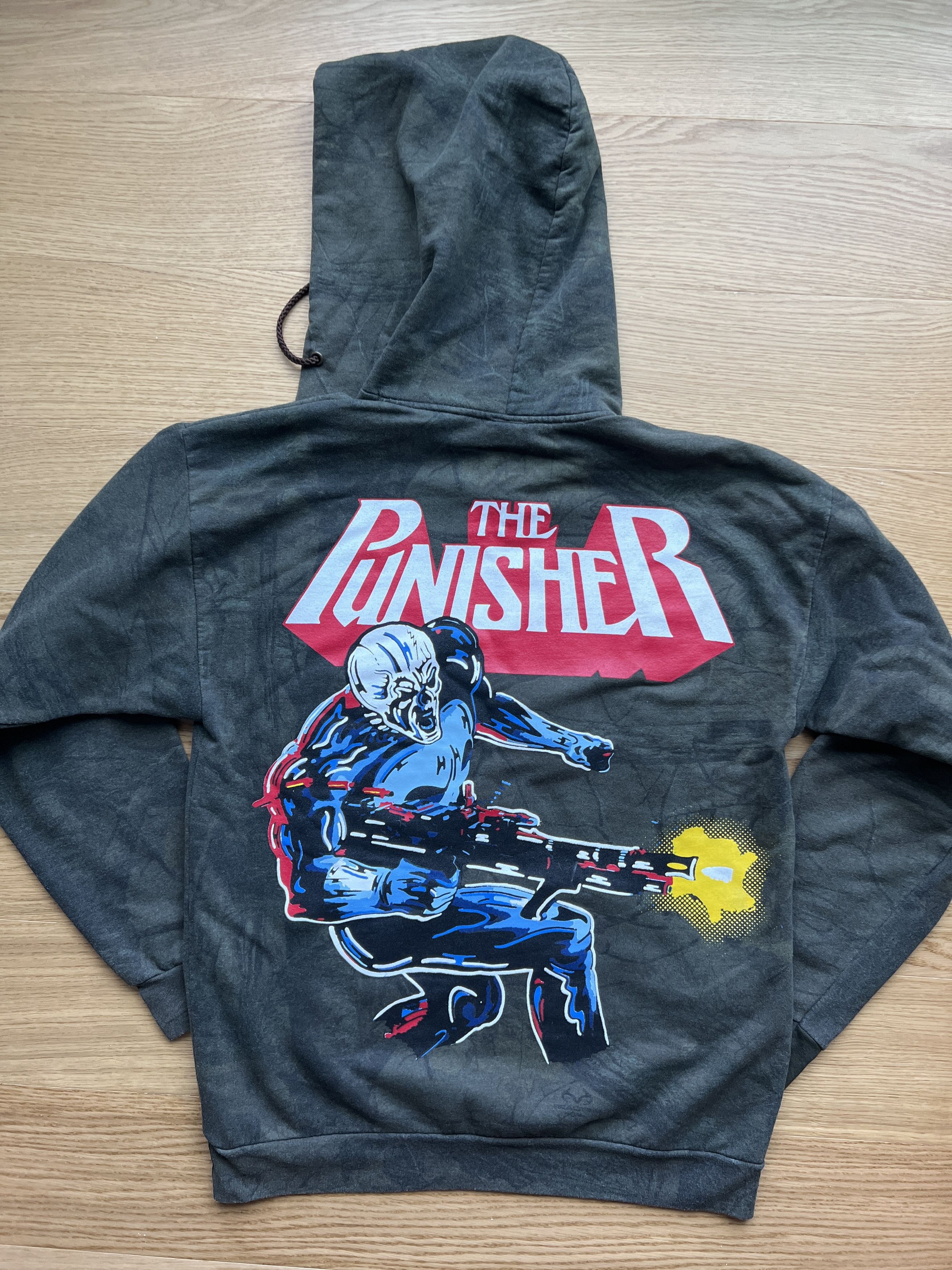 image of Marvel Comics x Warren Lotas The Punisher Hoodie in Camo, Men's (Size Large)