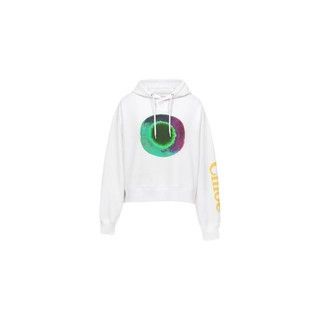 Chloe o1loc1c0425 CHC23 Hoodie in White & Green Size M / US 6-8 / IT 42-44 - 1 Thumbnail