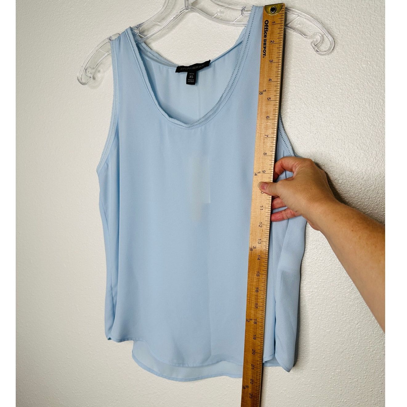 Banana Republic NWT Banana Republic Blue Picot Trim Semi Sheer Tank Top XSP Size XS / US 0-2 / IT 36-38 - 10 Thumbnail