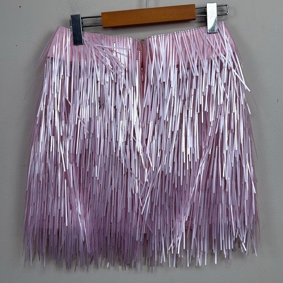 Other MARIANDREE GAITAN Paula Elegant Pink Fringe Skirt SMALL Size 26" / US 2 / IT 38 - 7 Thumbnail