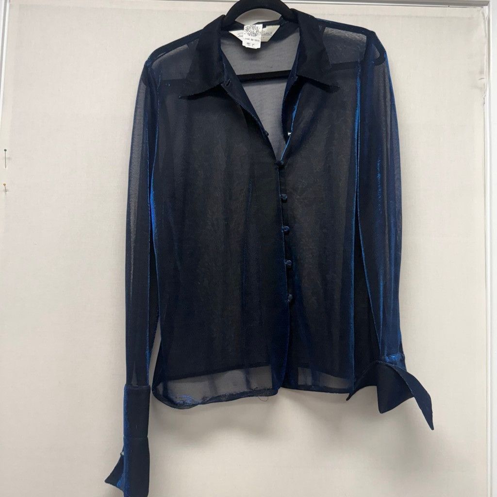 Oscar De La Renta Women's Oscar de la Renta Black Metallic LS Blouse M Size M / US 6-8 / IT 42-44 - 1 Thumbnail