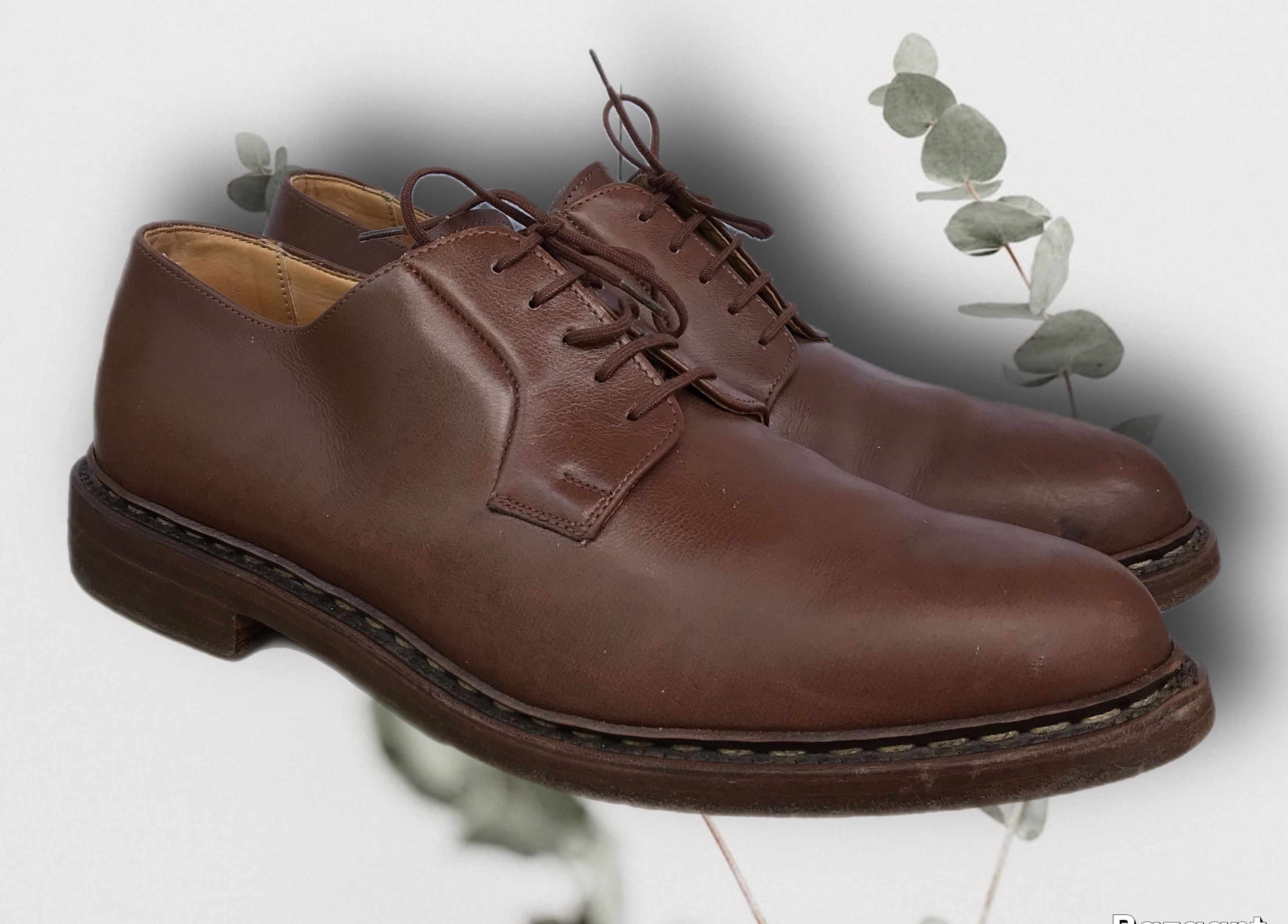 Paraboot Brown Brogue Leather Derby Shoes Lace Up Oxfords, Men's (Size 11)