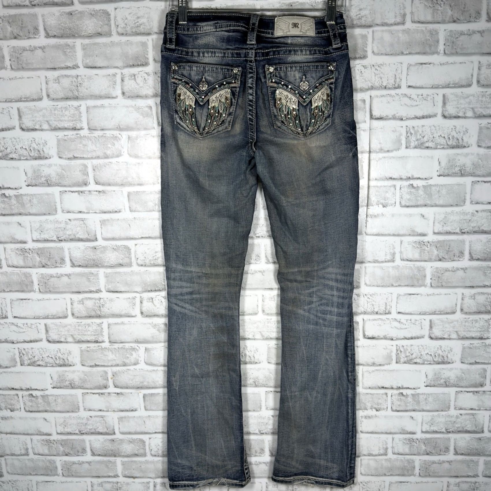 Miss Me Miss Me Chloe Boot Jeans Womens 26 Bootcut Blue Cotton Blend 34Inseam Size 26 Regular Mens Girls? Size 26" / US 2 / IT 38 - 5 Thumbnail