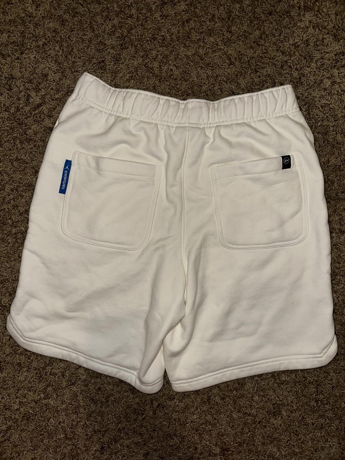 Designer Air Jordan Fragment Travis Scott Fleece White Shorts Sample Size US 30 / EU 46 - 6 Thumbnail