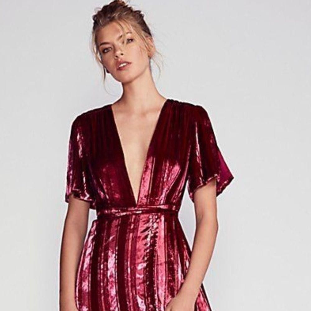 Free People Kara Velvet Wrap Metálica Striped 👗
