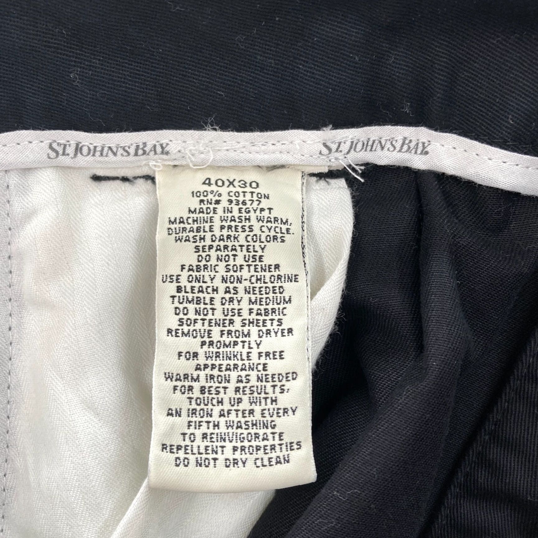 Vintage St. John's Bay Worry Free Pant Mens 40x30 Classic Fit Black Pleated Work Pants Size US 40 / EU 56 - 5 Thumbnail