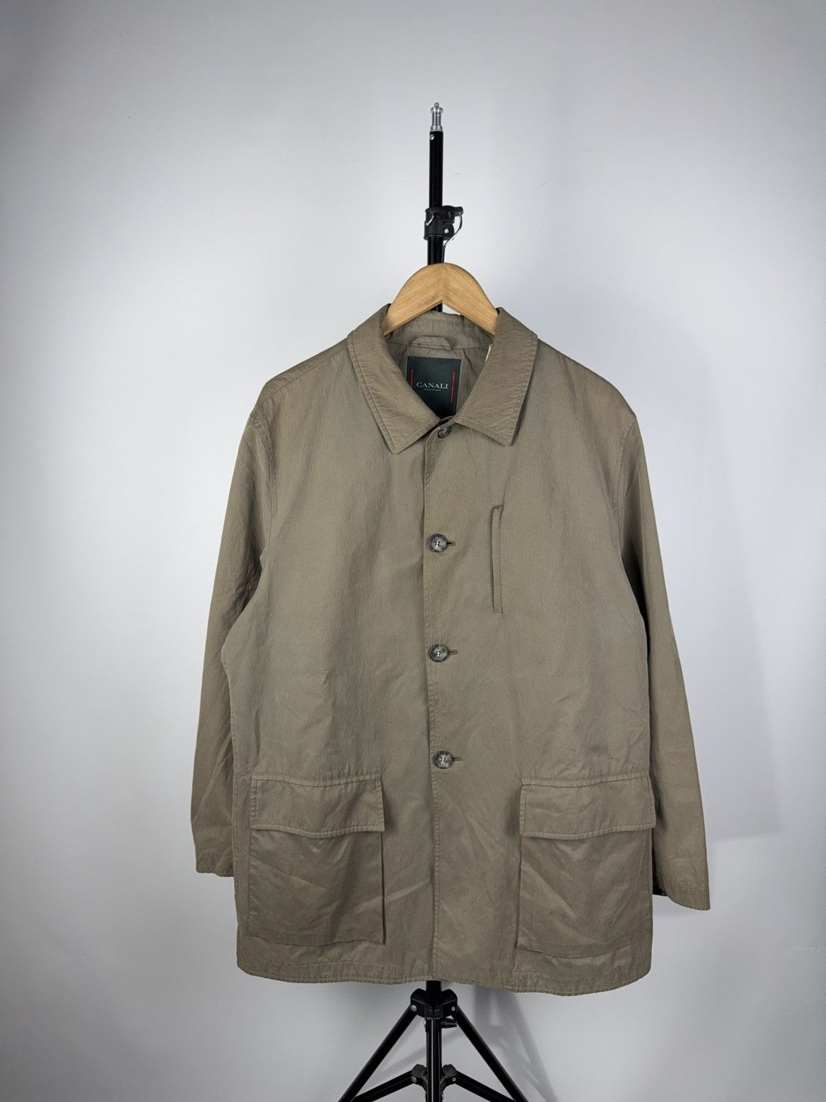 Canali × Designer Vintage 00s Canali Rain & Wind tech Jacket Faded Brown Size US L / EU 52-54 / 3 - 1 Thumbnail