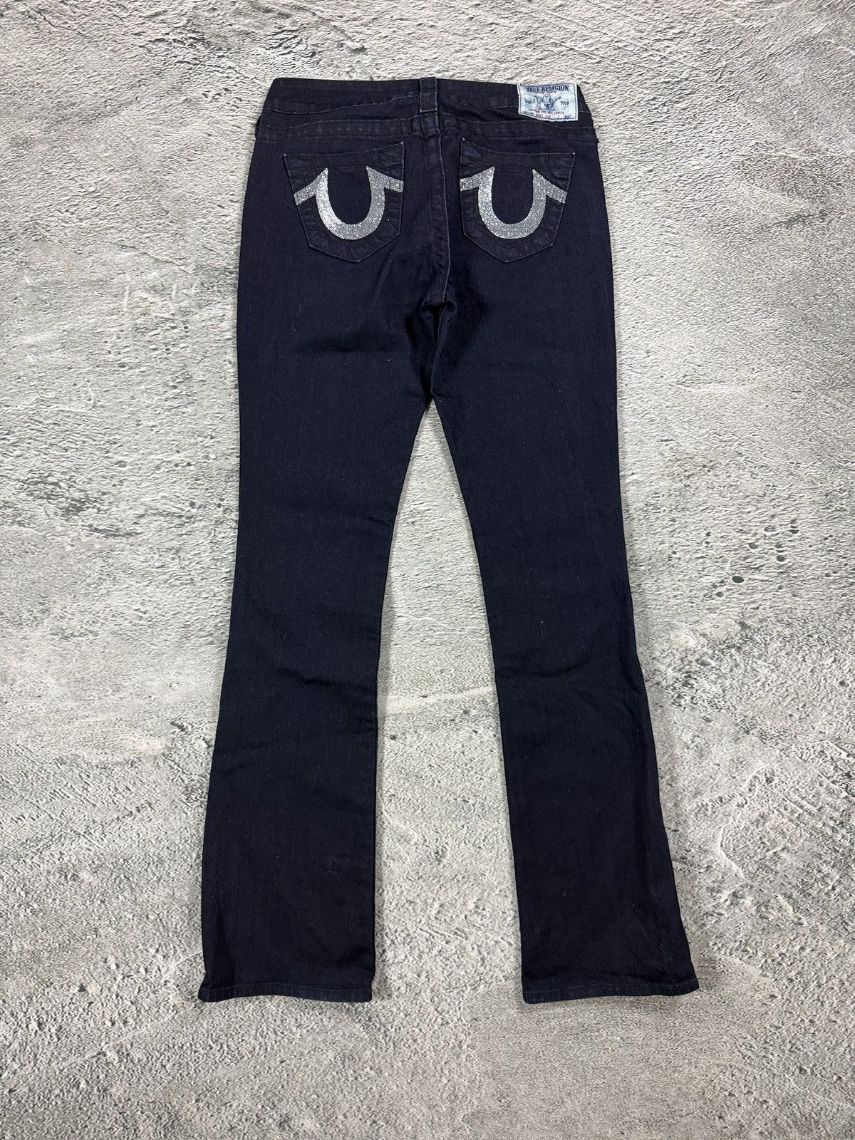 True Religion True Religion blue jeans flared bootcut dark glitter shiny Size 27" / US 4 / IT 40 - 1 Thumbnail