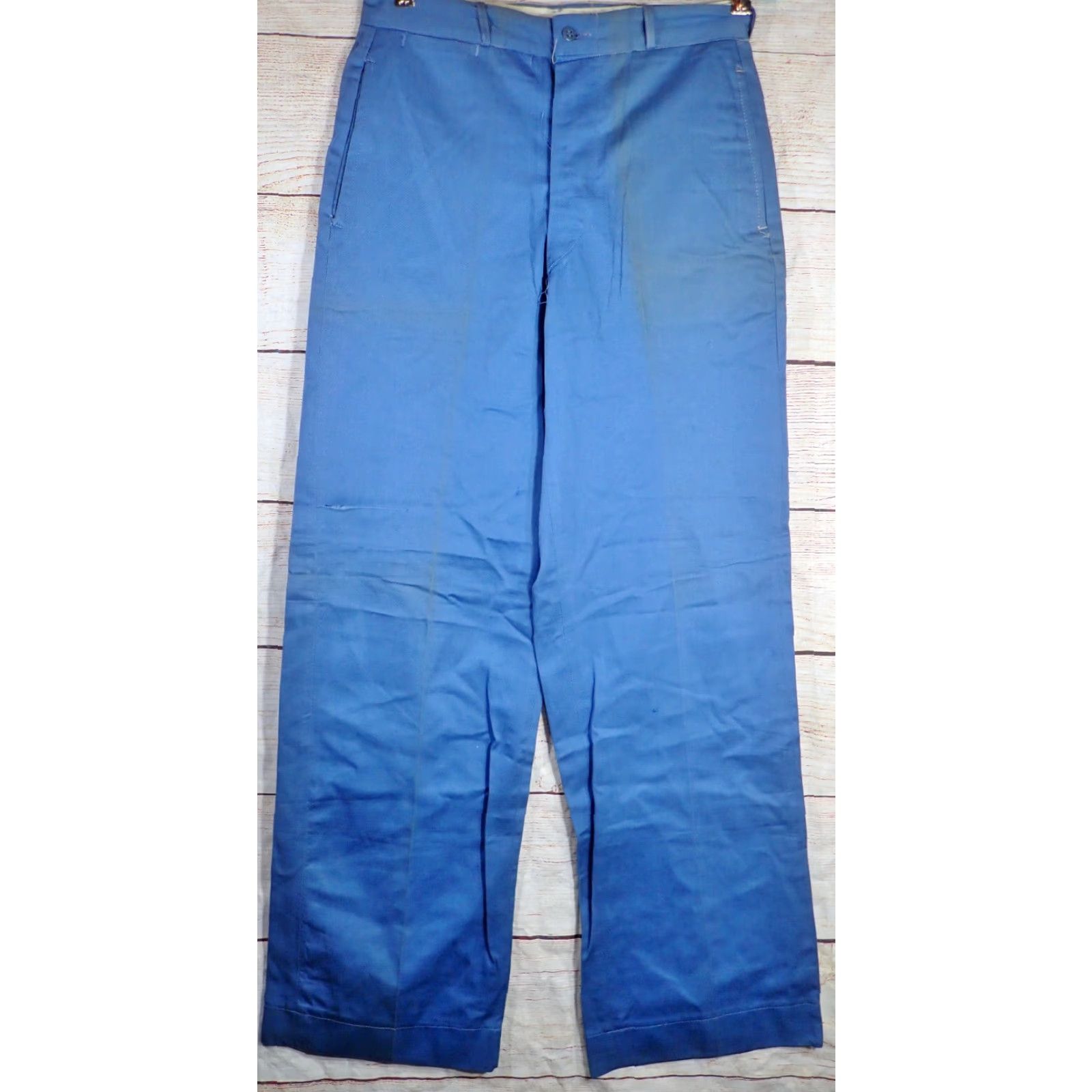 Vintage VINTAGE Deadstock NOS Cone Fabrics Cotton Pants 29x31 30x33 Button Fly Sanforized 50s Blue Denim Size US 30 / EU 46 - 4 Thumbnail