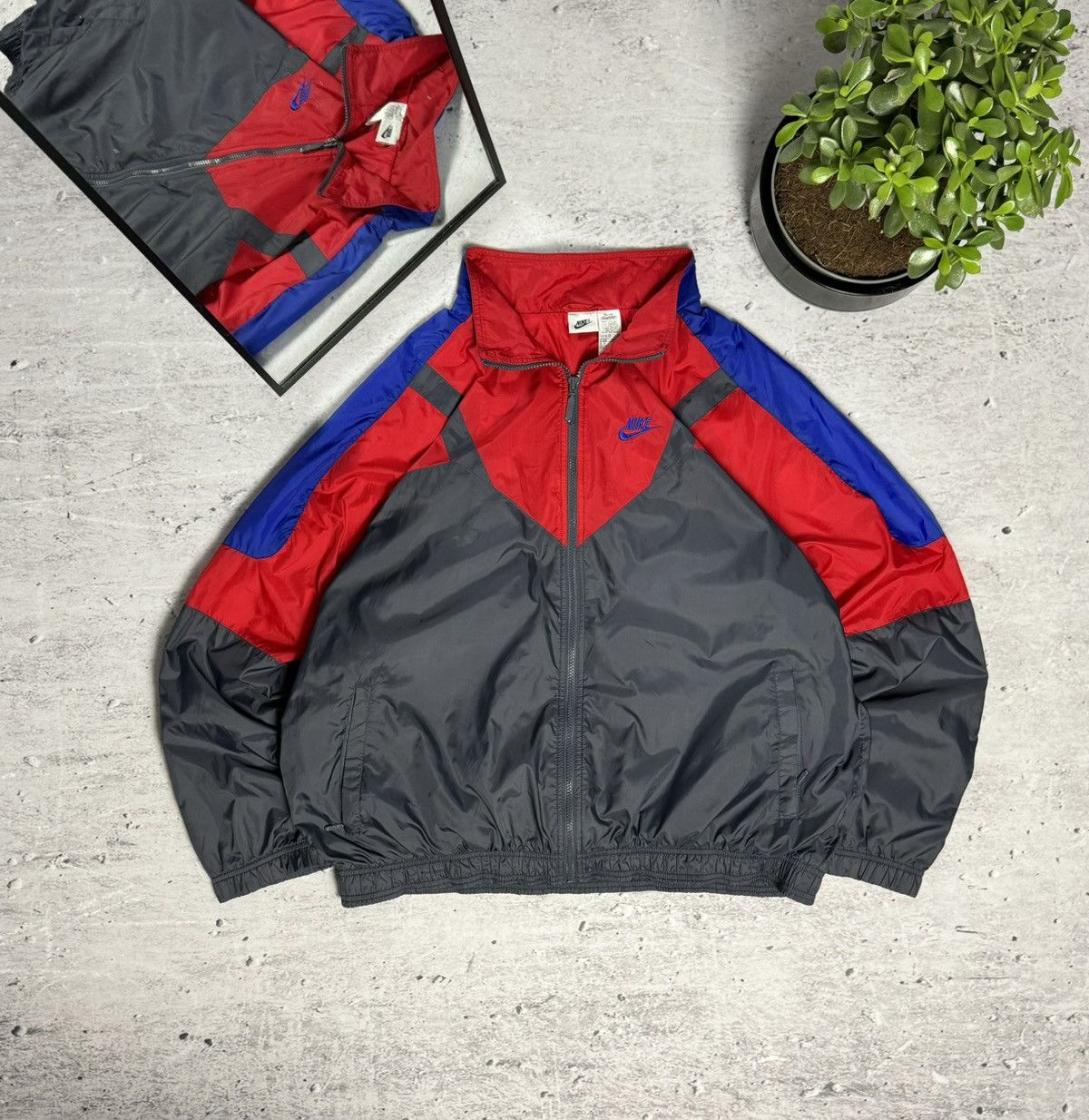 90s Nike Vintage Nylon Big Swoosh Track Jacket Oversize Y2K