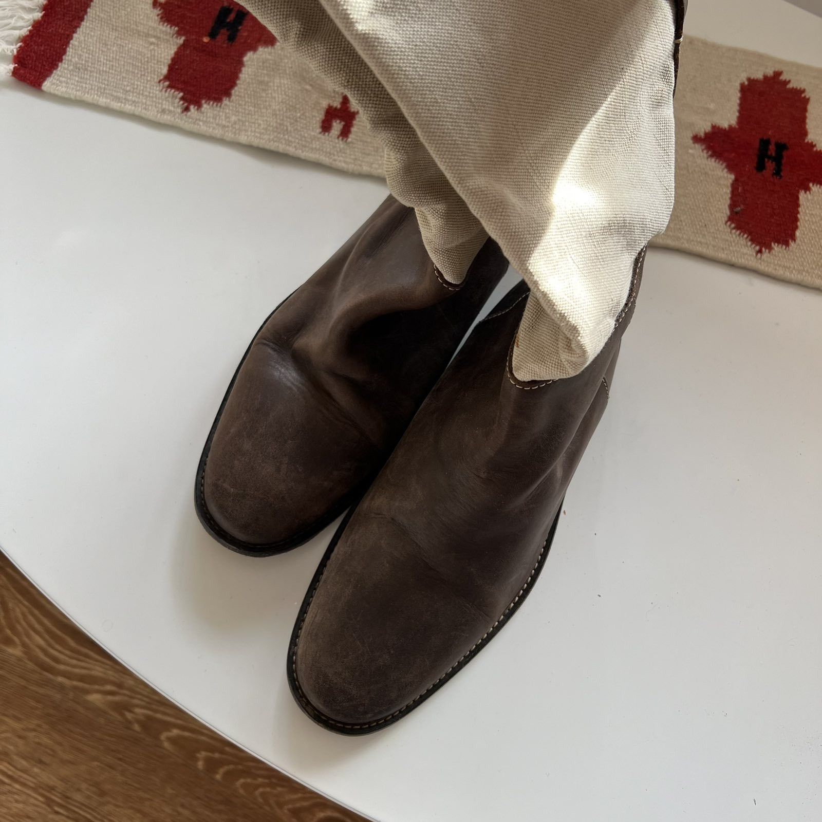 Max Mara Max Mara Beige High Lace-Up Leather Boots Sz 38 Size US 8 / IT 38 - 3 Thumbnail