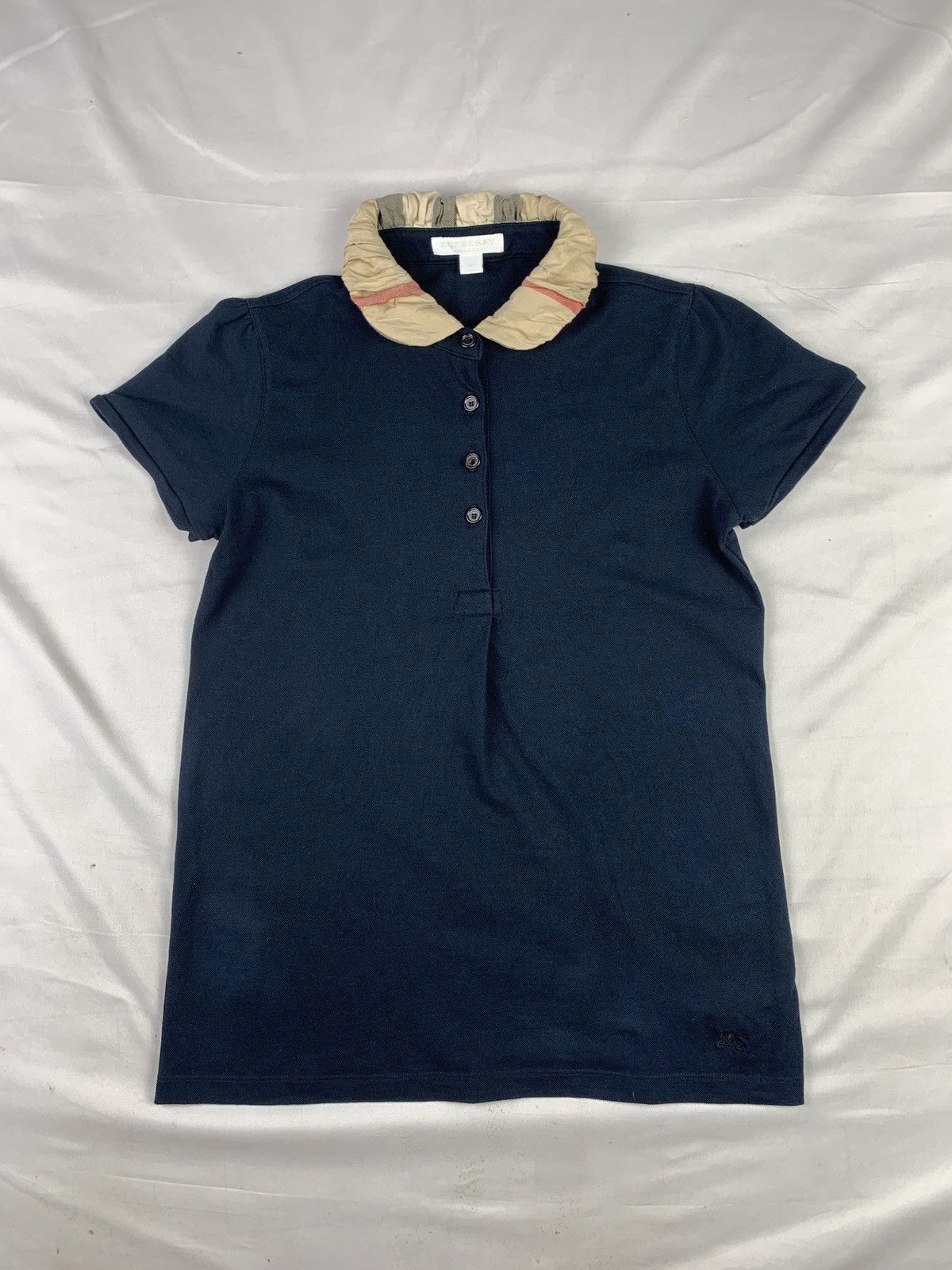 Burberry Burberry Black Cloud Collar Nova Check Fitted Polo Shirt Size S / US 4 / IT 40 - 1 Thumbnail