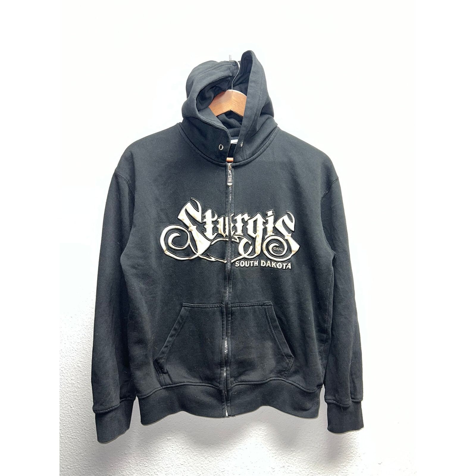 Vintage Y2K Sturgis Black Hoodie Full Zip UP South Dakota 2000s M Size US M / EU 48-50 / 2 - 1 Thumbnail