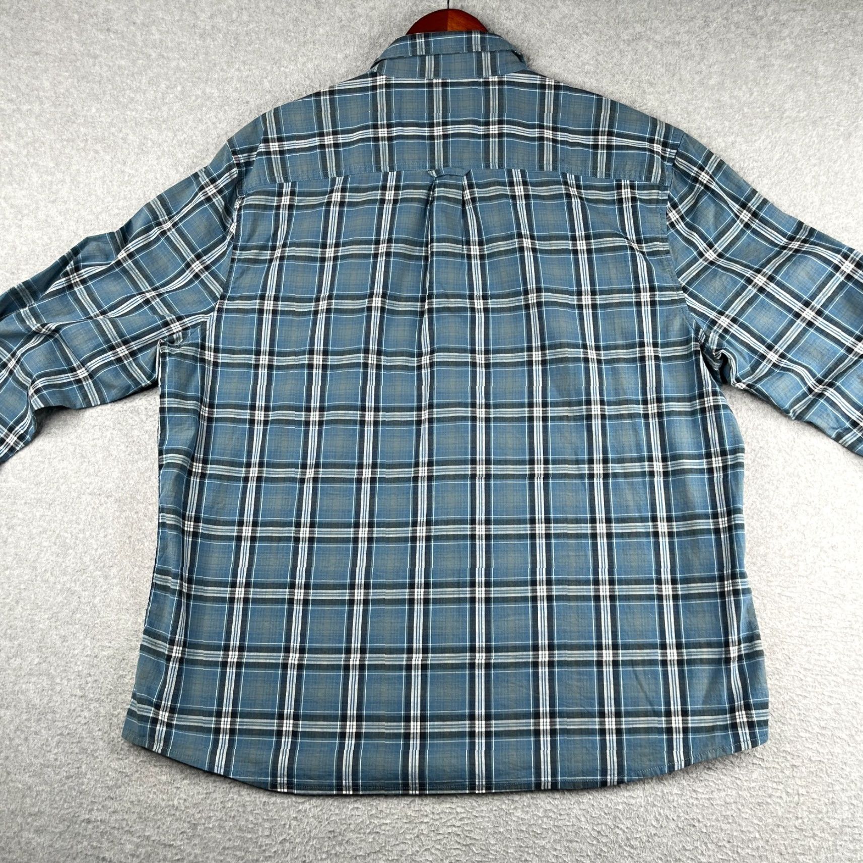 Lucky Brand Lucky Brand Shirt Button-Up Long Sleeve Mens XL Blue Plaid Pockets Untucked Fit Size US XL / EU 56 / 4 - 6 Thumbnail