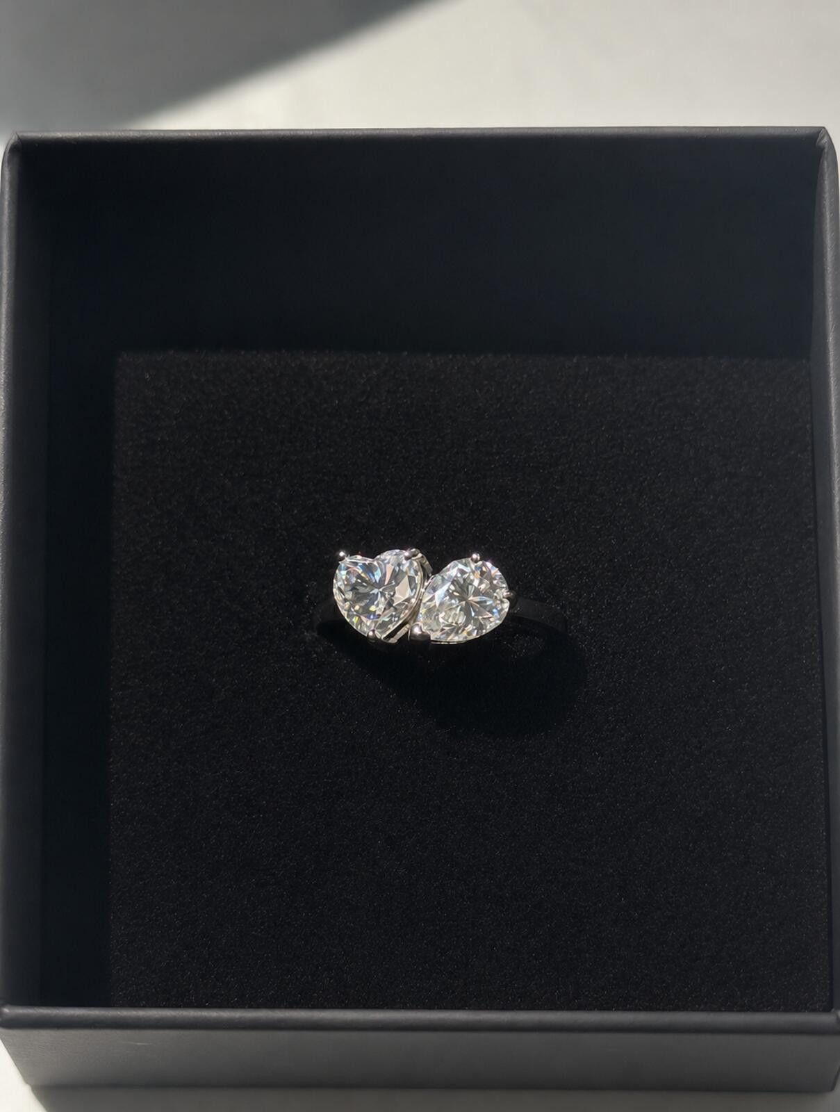 Other 2.4ct TCW moissanite toi-et-moi ring platinum overlay Size ONE SIZE - 2 Thumbnail