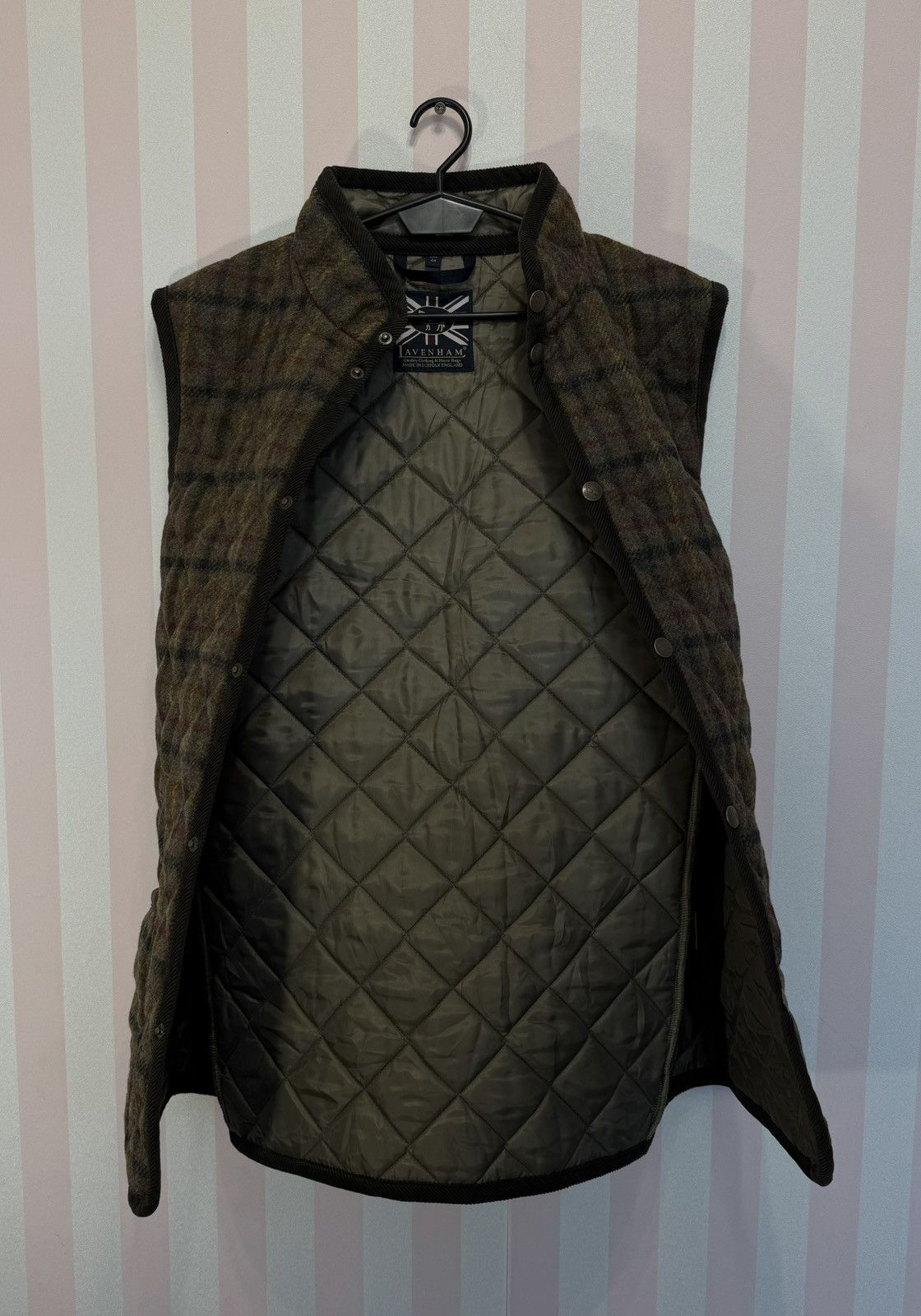 Lavenham LAVENHAM x HOUSES THORNHAM Shetland Wool Tweed Quilted Gilet Size US XXL / EU 58 / 5 - 6 Thumbnail
