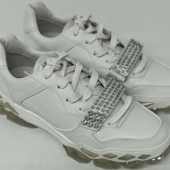Jimmy Choo Jimmy Choo Men's White Diamond X Strap Low Sneakers - EU43 Size US 10 / EU 43 - 8 Thumbnail