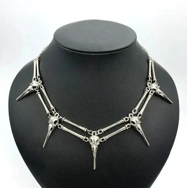 Japanese Brand Bird Skull, Chocker Necklace Size ONE SIZE - 4 Thumbnail