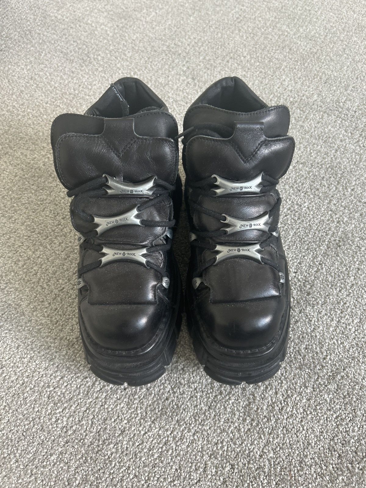 Leather x New Rock Worn Twice New Rocks Shoes in Black, Men's (Size 10)