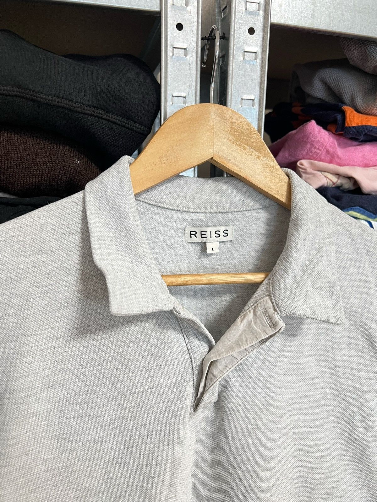 Reiss Reiss Luxury Mens Button Up Polo Short Sleeve T-Shirt Size L Size US L / EU 52-54 / 3 - 3 Thumbnail