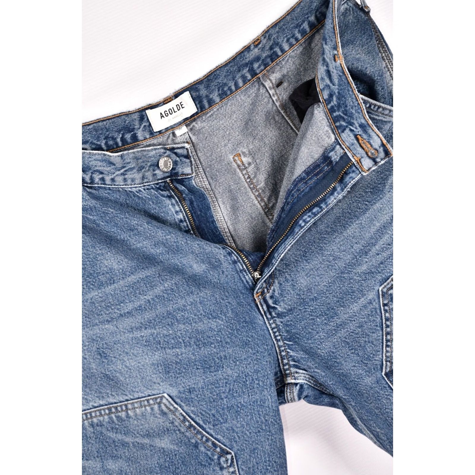 Agolde AGOLDE Rami Carpenter Mid-Rise Straight Jeans 32 Blue Denim Women Regular Size 32 Vintage No Size 24" / US 00 / IT 34 - 7 Thumbnail