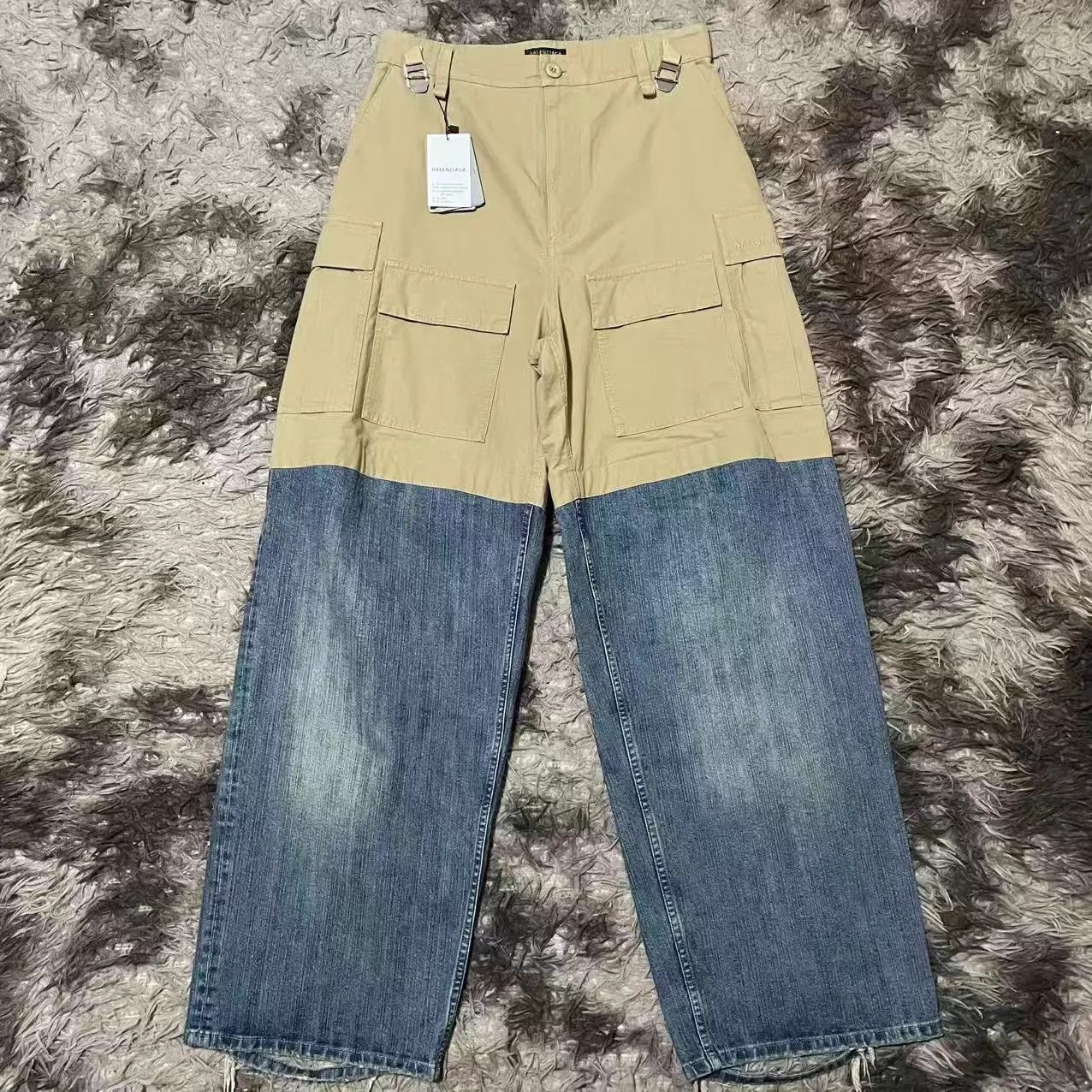Balenciaga Balenciaga 24SS Color Blocked Work Jeans 91yxng XS Size US 27 - 1 Thumbnail