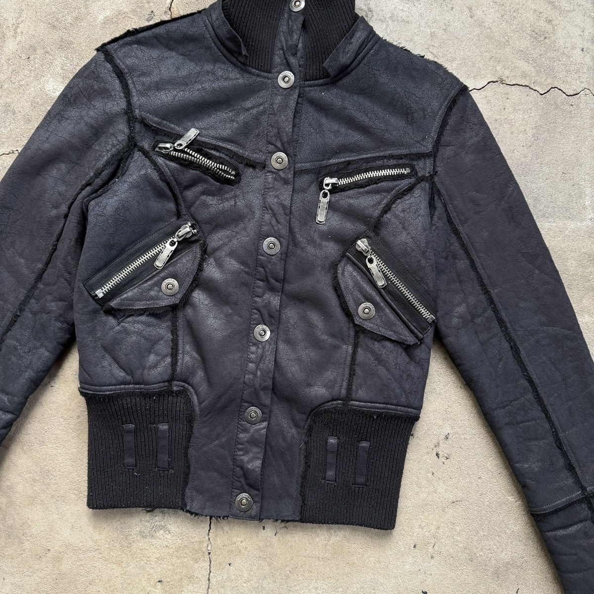 Hysteric Glamour Black faux suede leather zip-up bomber jacket Size M / US 6-8 / IT 42-44 - 3 Thumbnail