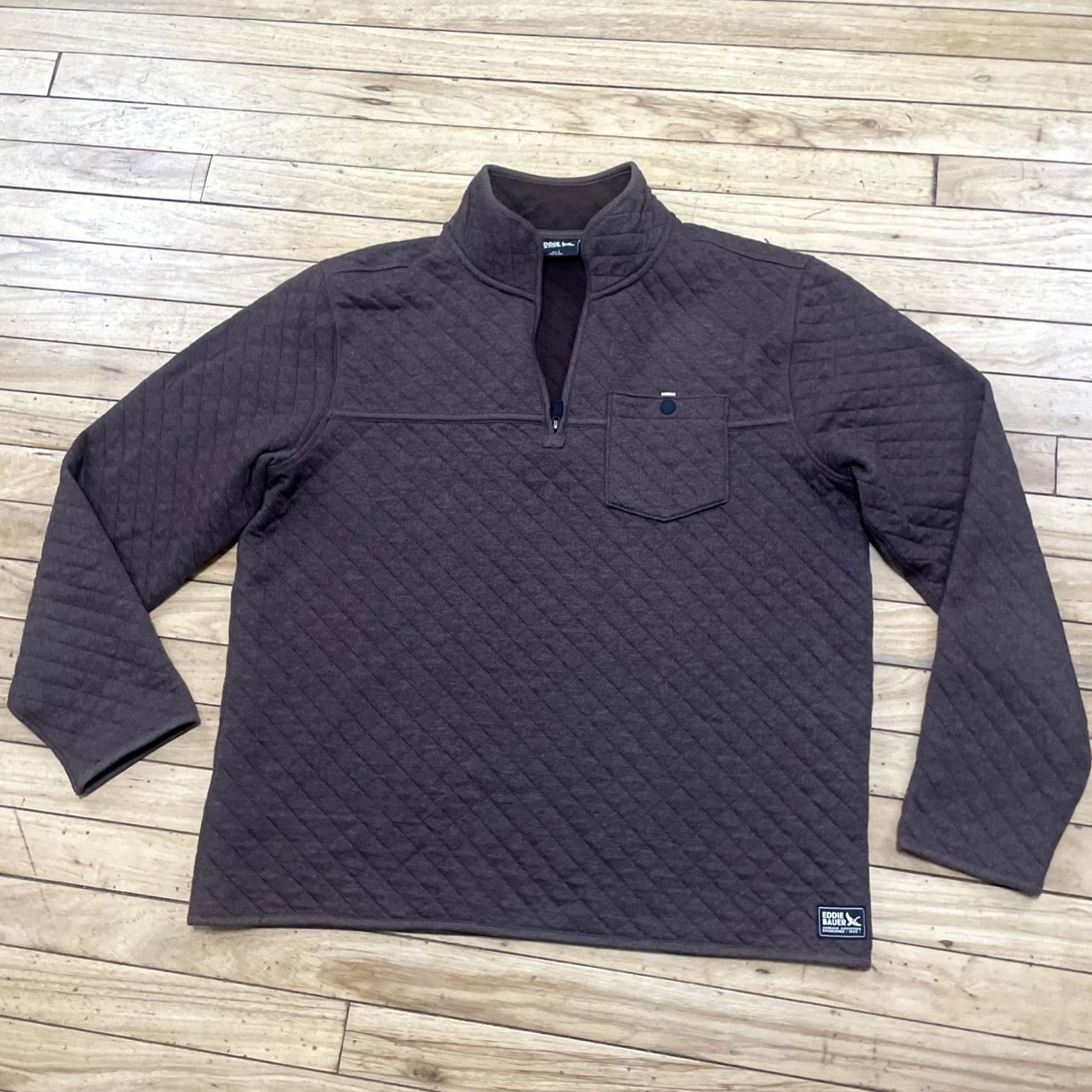 Eddie Bauer VINTAGE Eddie Bauer Hunting Quilted Texture 1/4 Zip Sweater Men L Brown Capsule Knit L Size US L / EU 52-54 / 3 - 5 Thumbnail