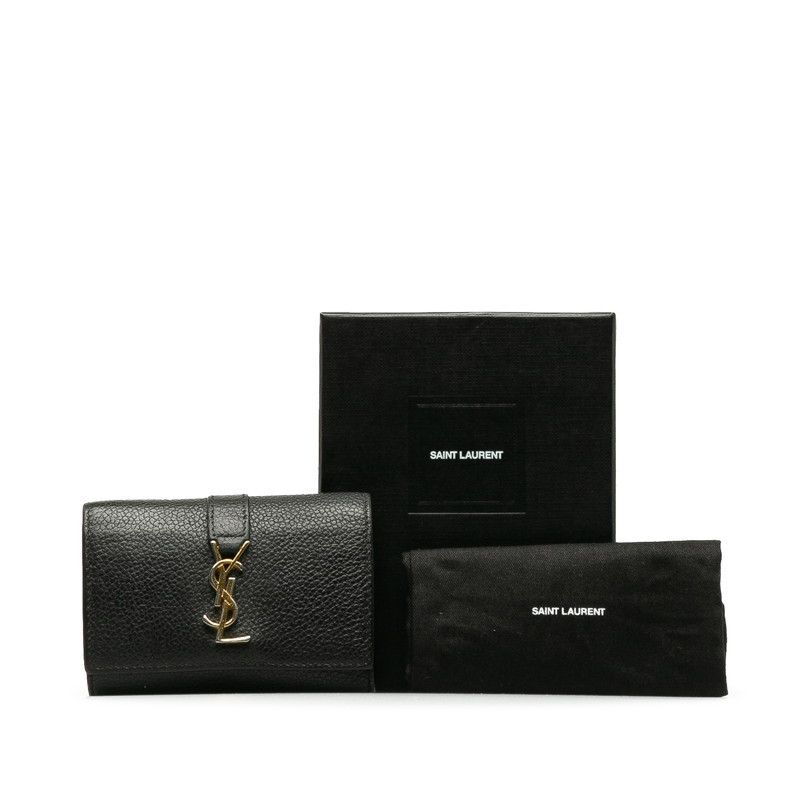 image of YVES Saint Laurent Leather 6 Key Holder in Black, Women's