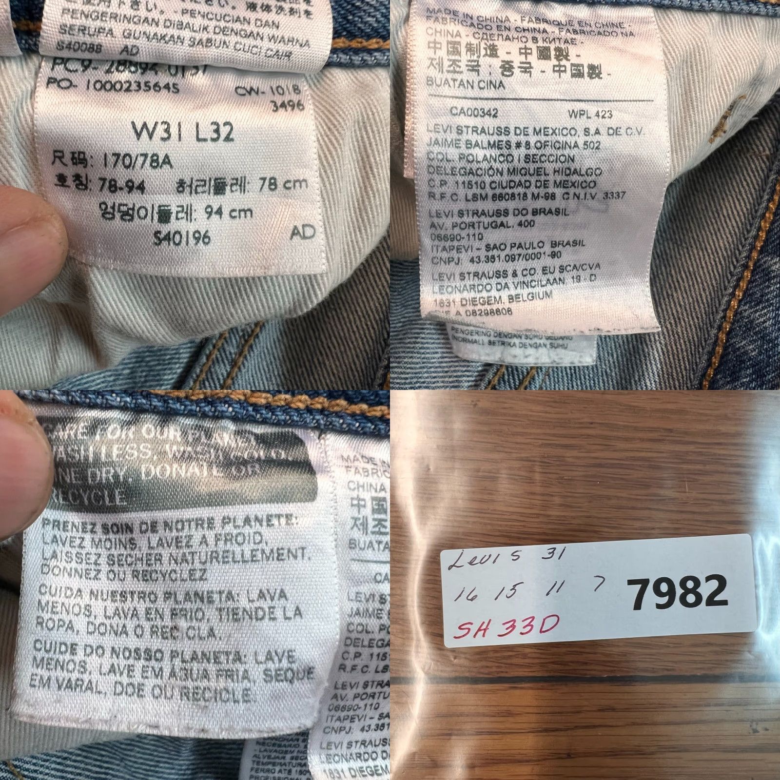 Levi's VINTAGE Levi's 501 Jean Shorts Jeans Casual 31 Blue Button Fly 90s Mens Adult Medium Blue Denim Size US 31 - 8 Thumbnail