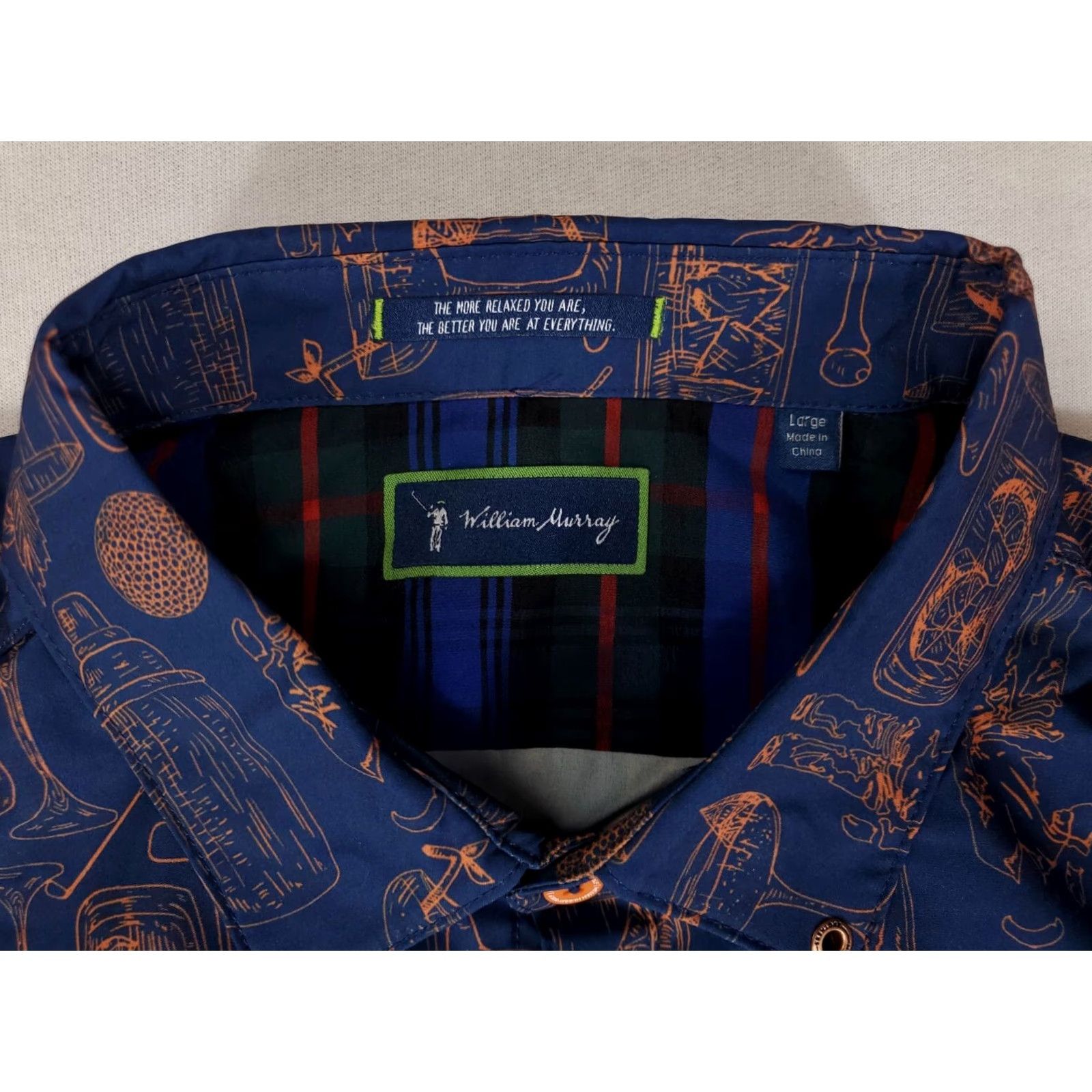 Vintage William Murray Tito's Vodka Hawaiian Camp Shirt Allover Print Mens L Blue Shirt Size US L / EU 52-54 / 3 - 2 Thumbnail
