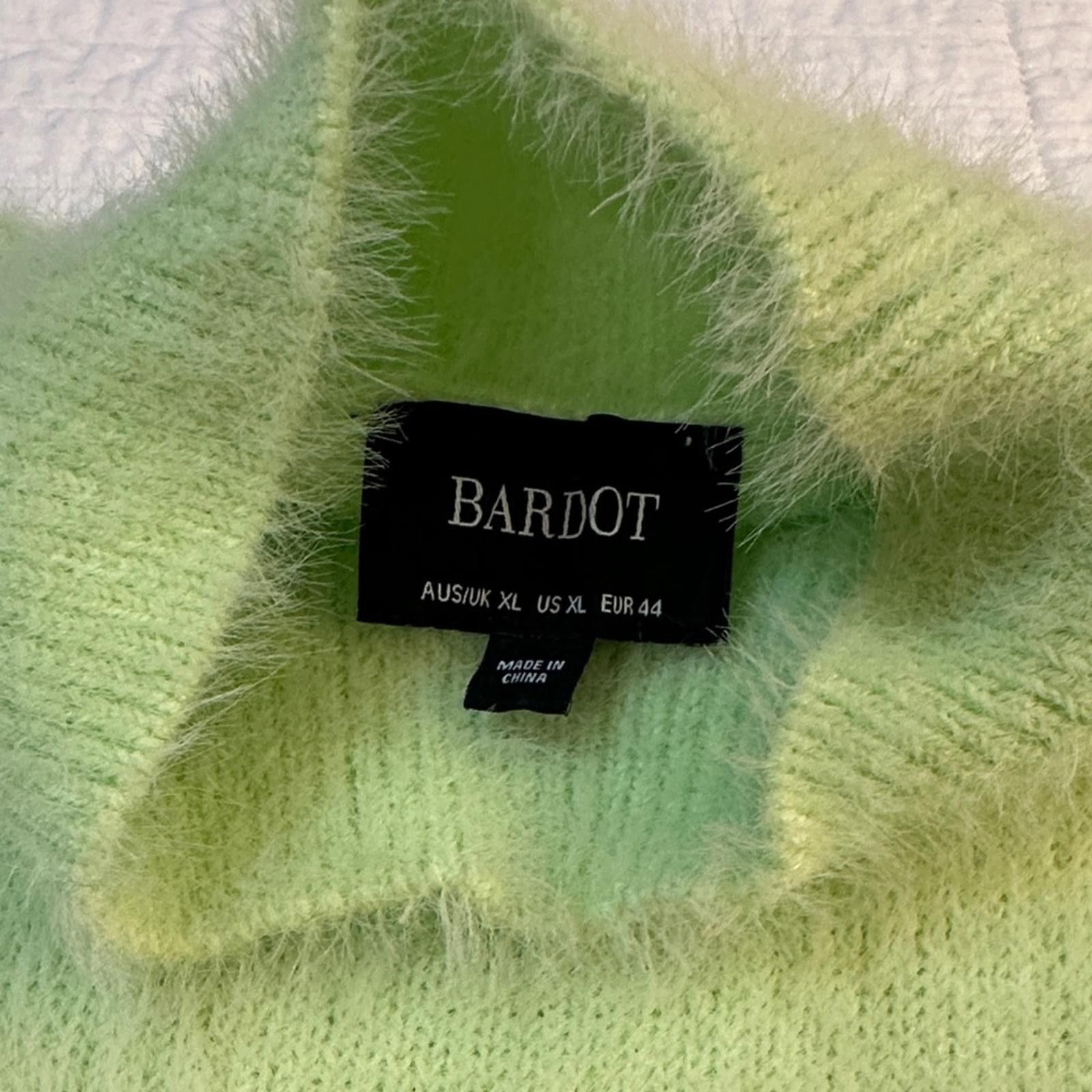 Bardot Fuzzy Limelight XL Cowl Neck Sweater Dress NWOT $150