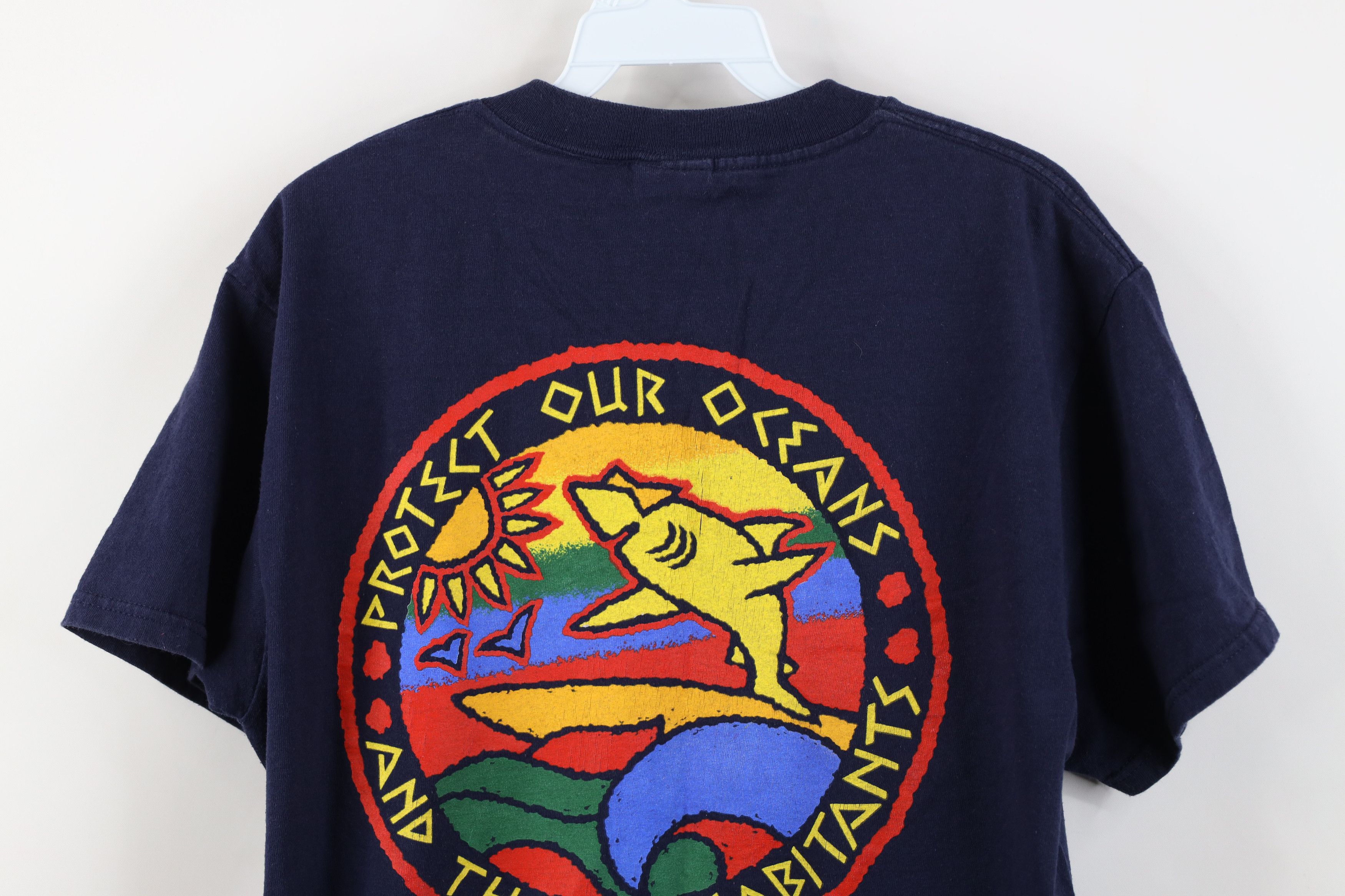 Vintage Vintage 90s Streetwear Our Oceans Shark Earth Day T-Shirt Size US M / EU 48-50 / 2 - 14 Thumbnail