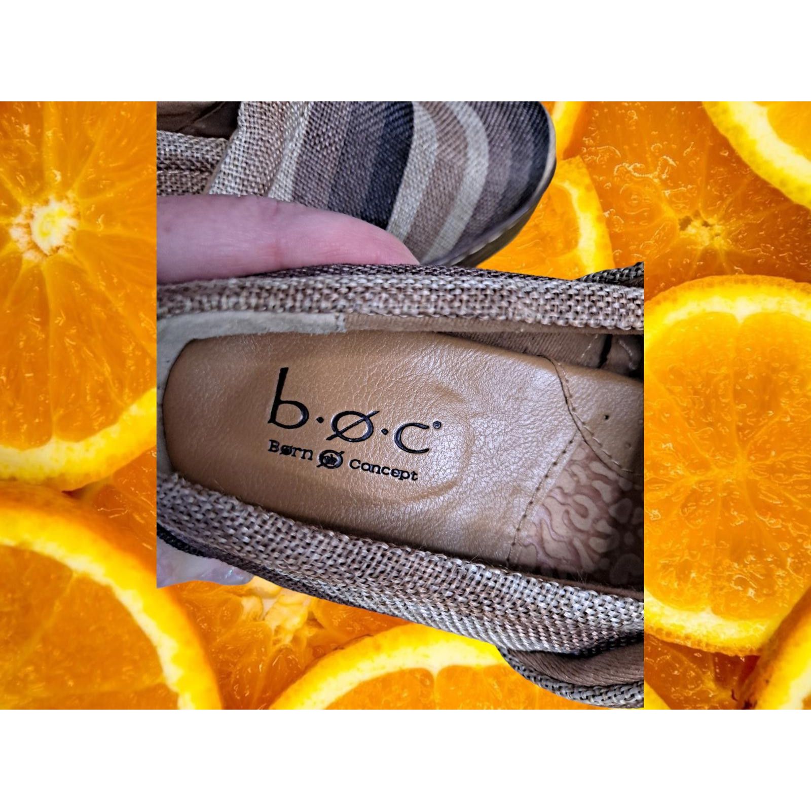 Other B.O.C Fabric Tan, Black and Offwhite Clog/Mule with 2 Inch H Size ONE SIZE - 5 Thumbnail