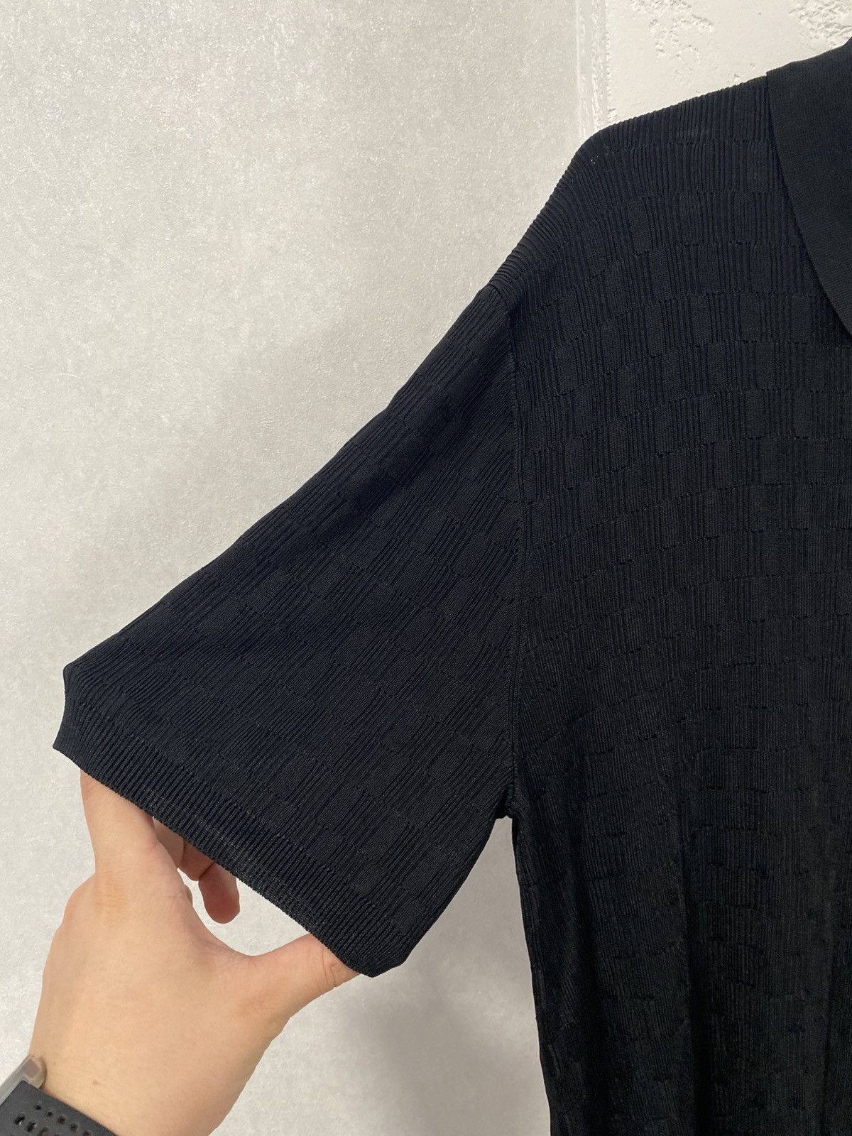 Reiss Reiss Luxury Weaving Black Polo Shirt Size: L Size US L / EU 52-54 / 3 - 5 Thumbnail