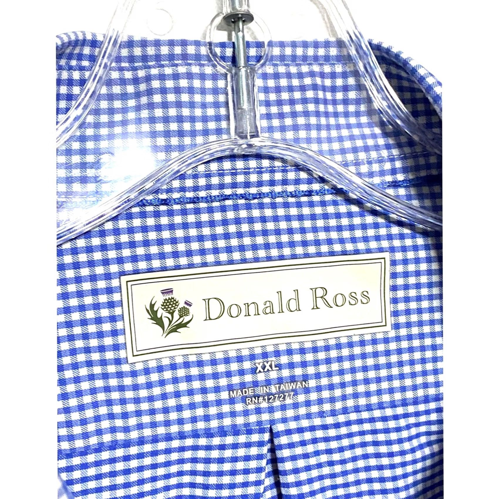 Vintage Donald Ross Button Shirt Mens XXL Blue White Gingham Golf Classic Office Work Size US XXL / EU 58 / 5 - 7 Thumbnail