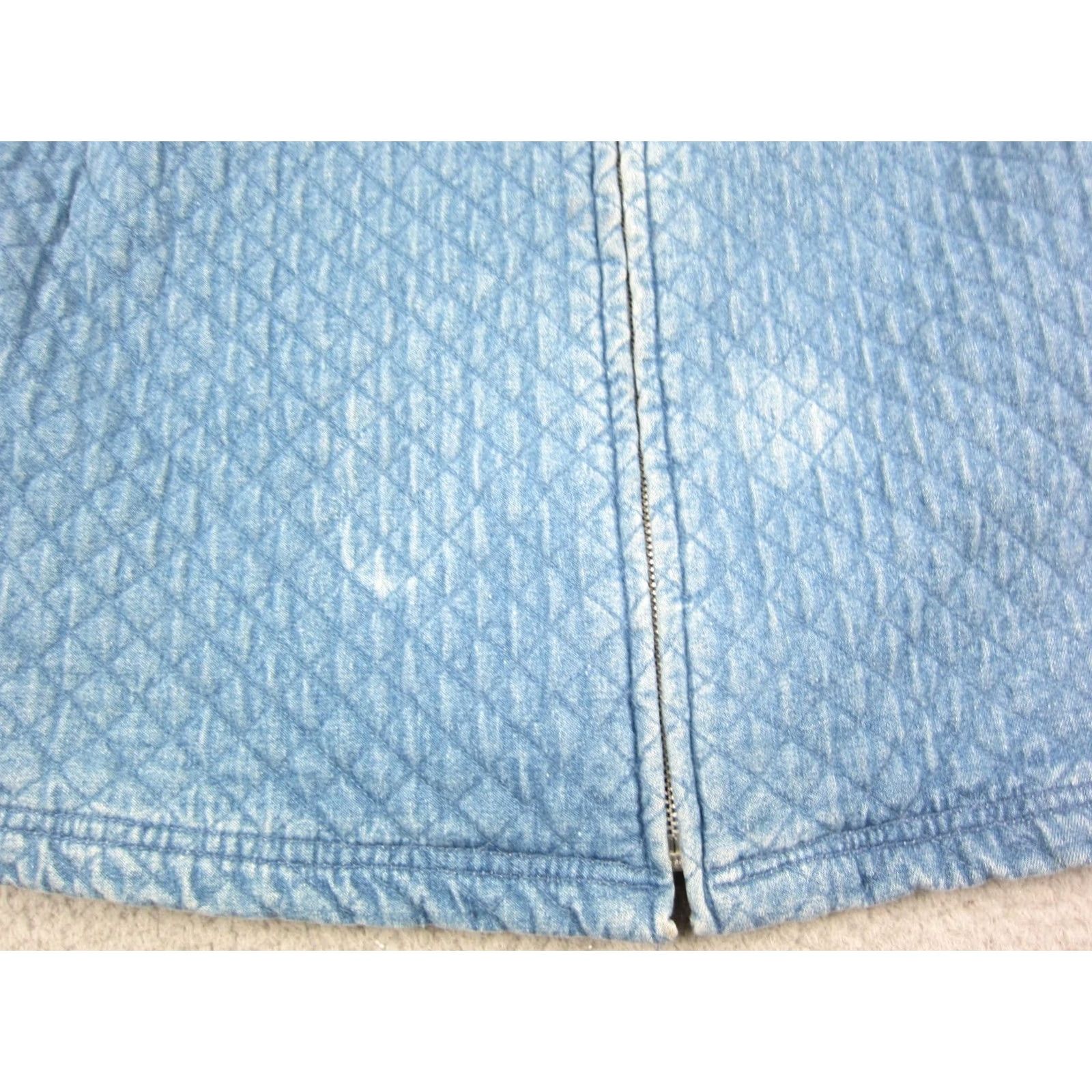 Denim & Co. Vintage Denim & Co Jacket Womens Large Blue Quilted Bomber Full Zip Cotton 90s Size L / US 10 / IT 46 - 5 Thumbnail