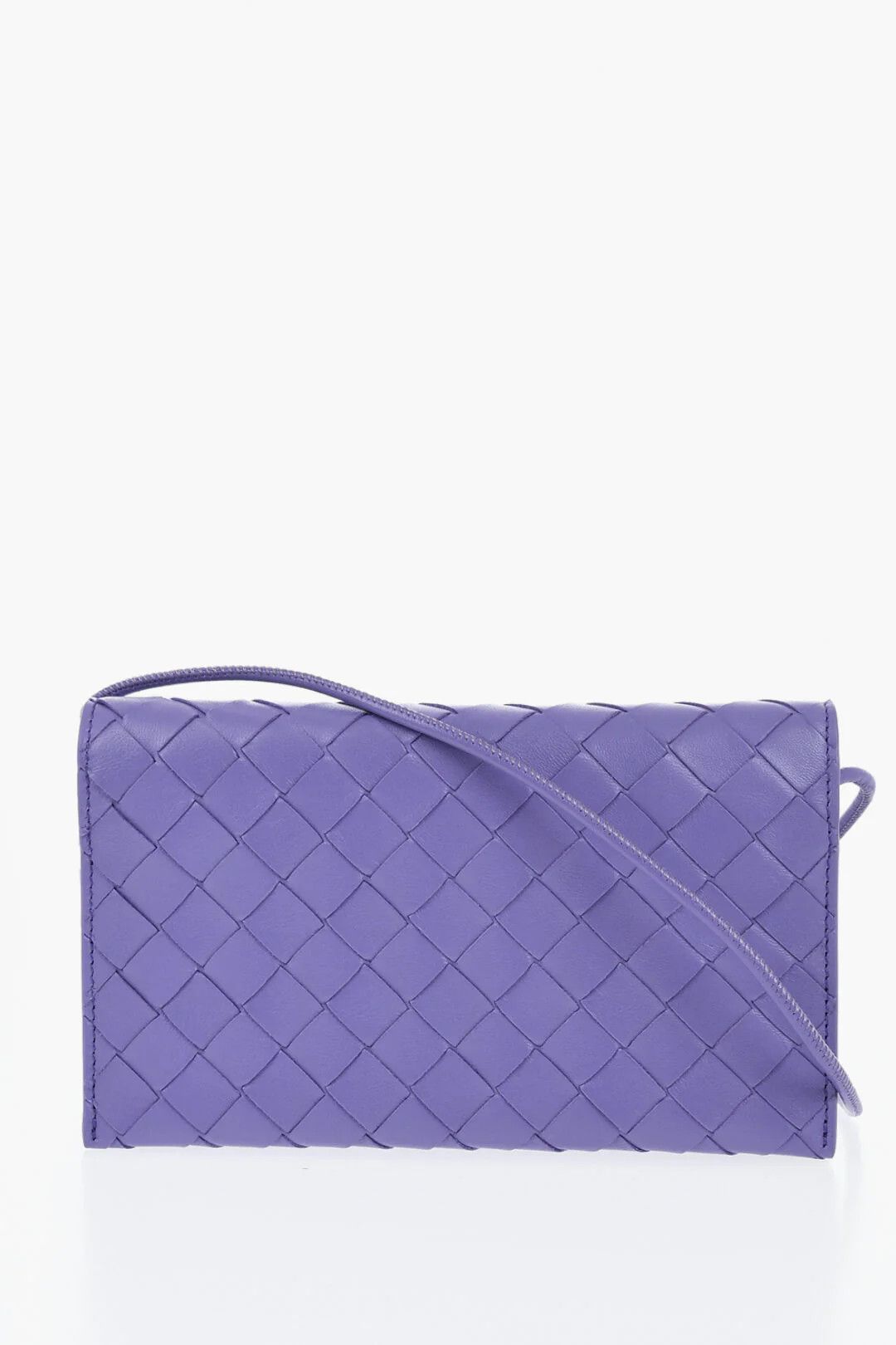 Bottega Veneta og1mm0426 Size: OS / Woven Leather Wallet in Purple Size ONE SIZE - 1 Thumbnail