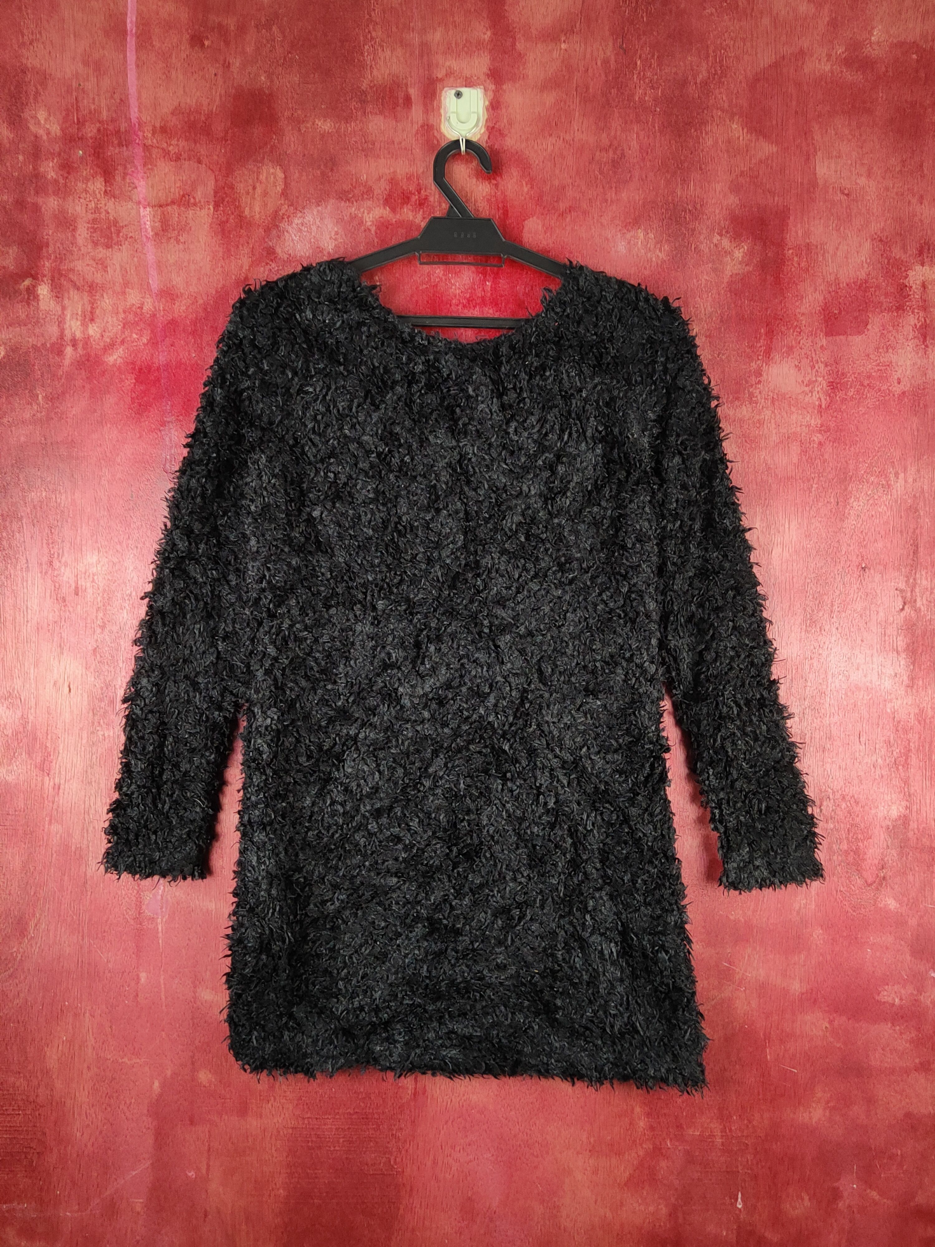Japanese Brand × Vintage Japanese Brand Black Shag Shaggy Fur Mohair Knitwear #S1894 Size S / US 4 / IT 40 - 7 Thumbnail