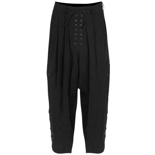 Yohji Yamamoto Yohji Yamamoto SS21 Lace-Up Cropped Trousers HD-P47-303 Size US 36 / EU 52 - 3 Thumbnail