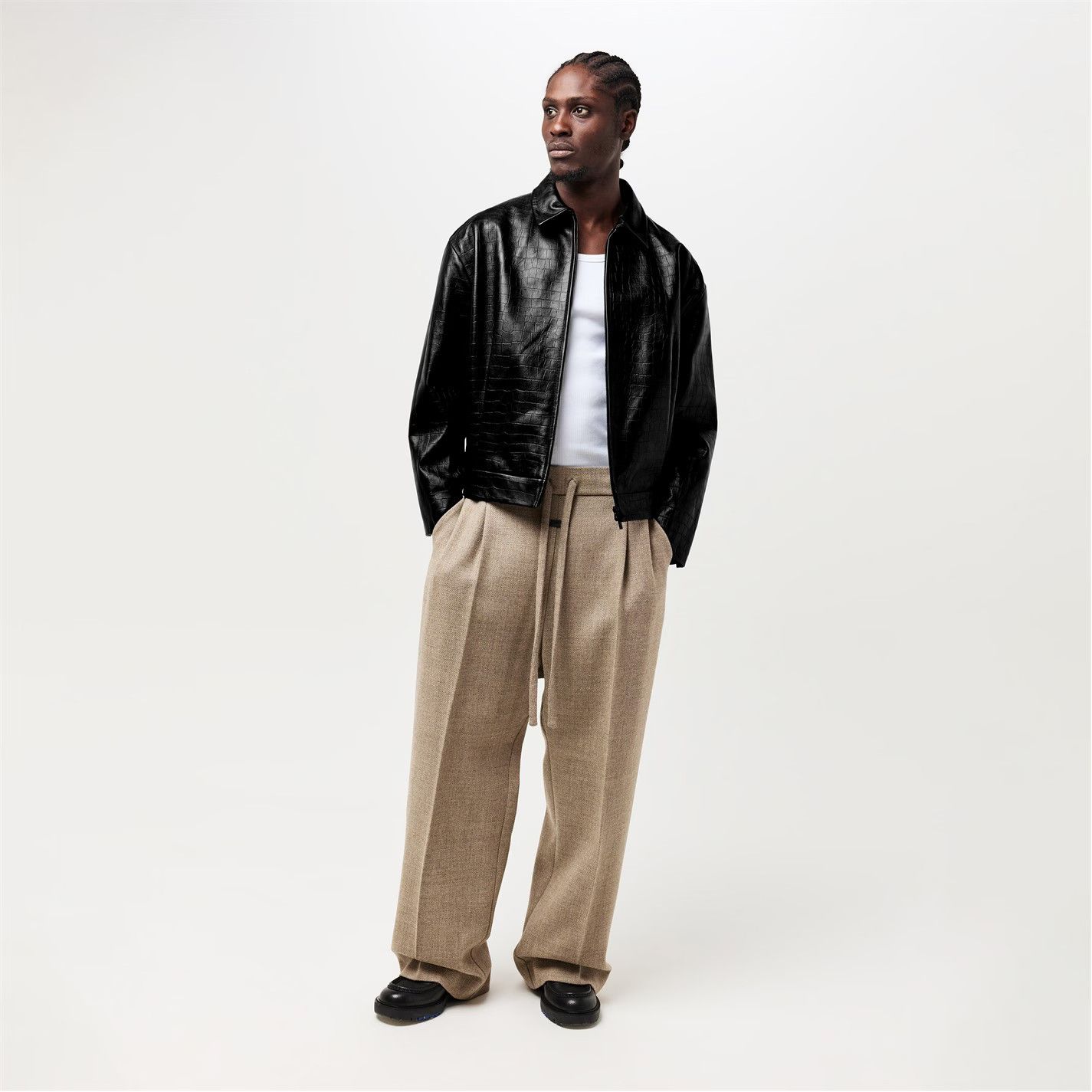 Fear of God o1g2r1mq0426 Croc-Embossed Leather Leather Jacket in Black Size US L / EU 52-54 / 3 - 4 Thumbnail