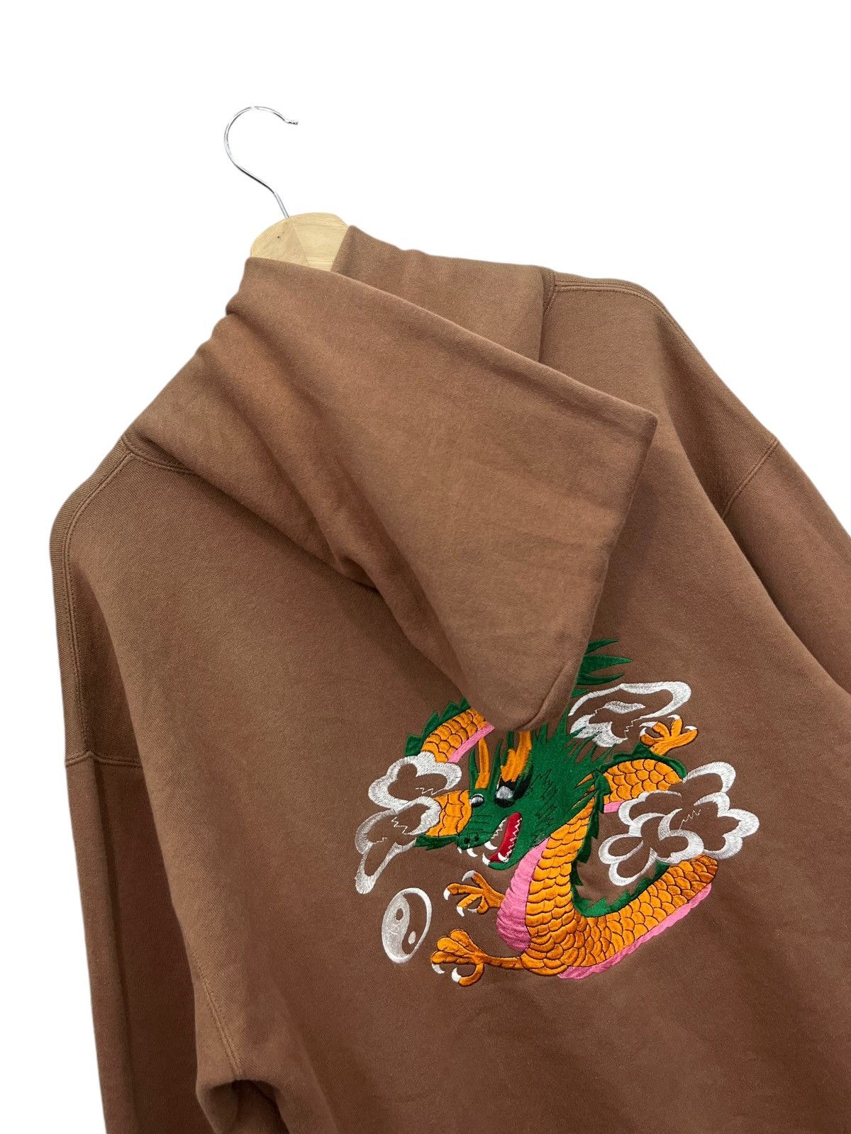 Russell Athletic 🐉RUSSELL Sun Faded Brown YINGYANG DRAGON Embroidered Hoodie Size US L / EU 52-54 / 3 - 10 Thumbnail