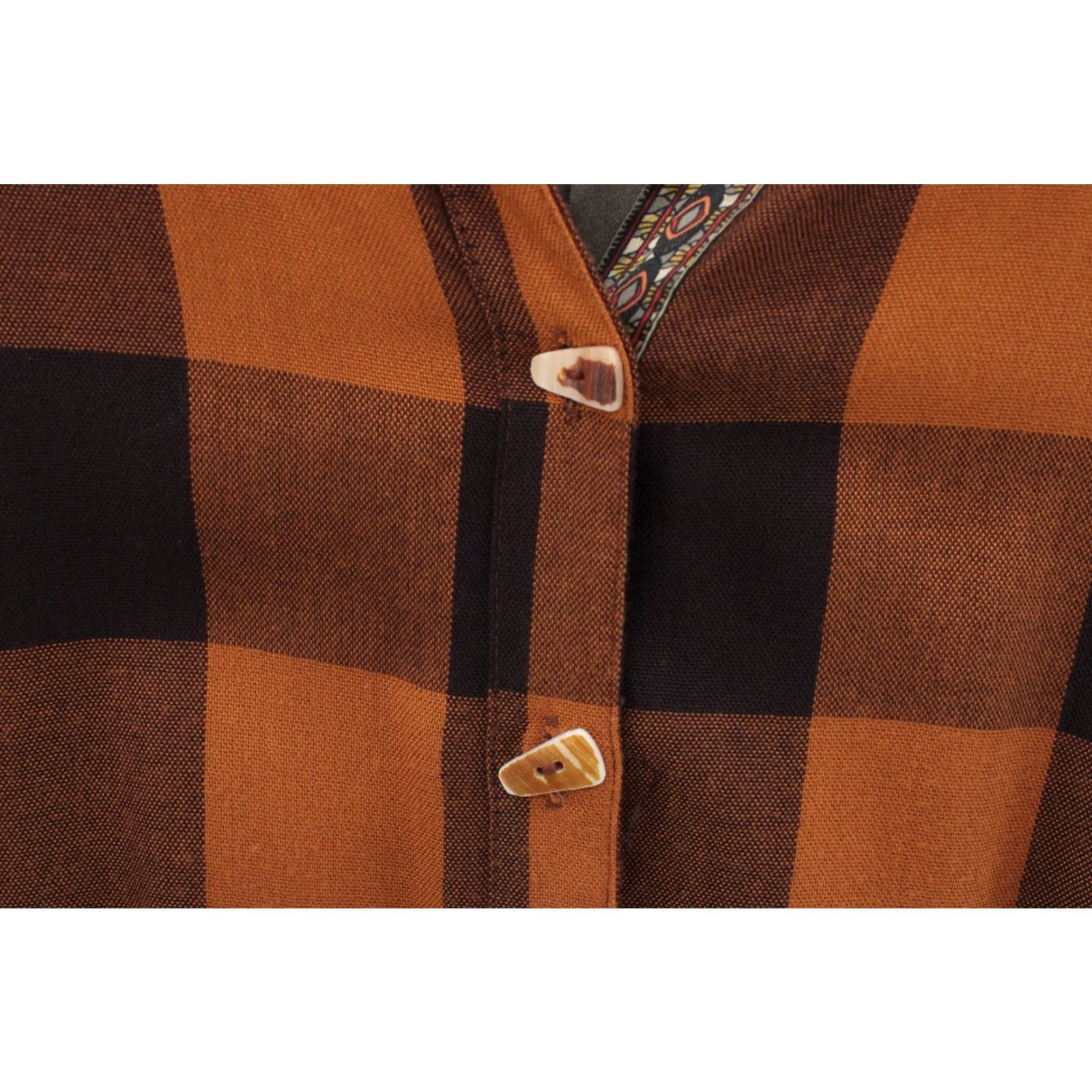 Vintage John Mark tunic top Womens Large Orange Roll Tab Long Sleeve Artsy Back Boho Shirt Blouse Size L / US 10 / IT 46 - 3 Thumbnail