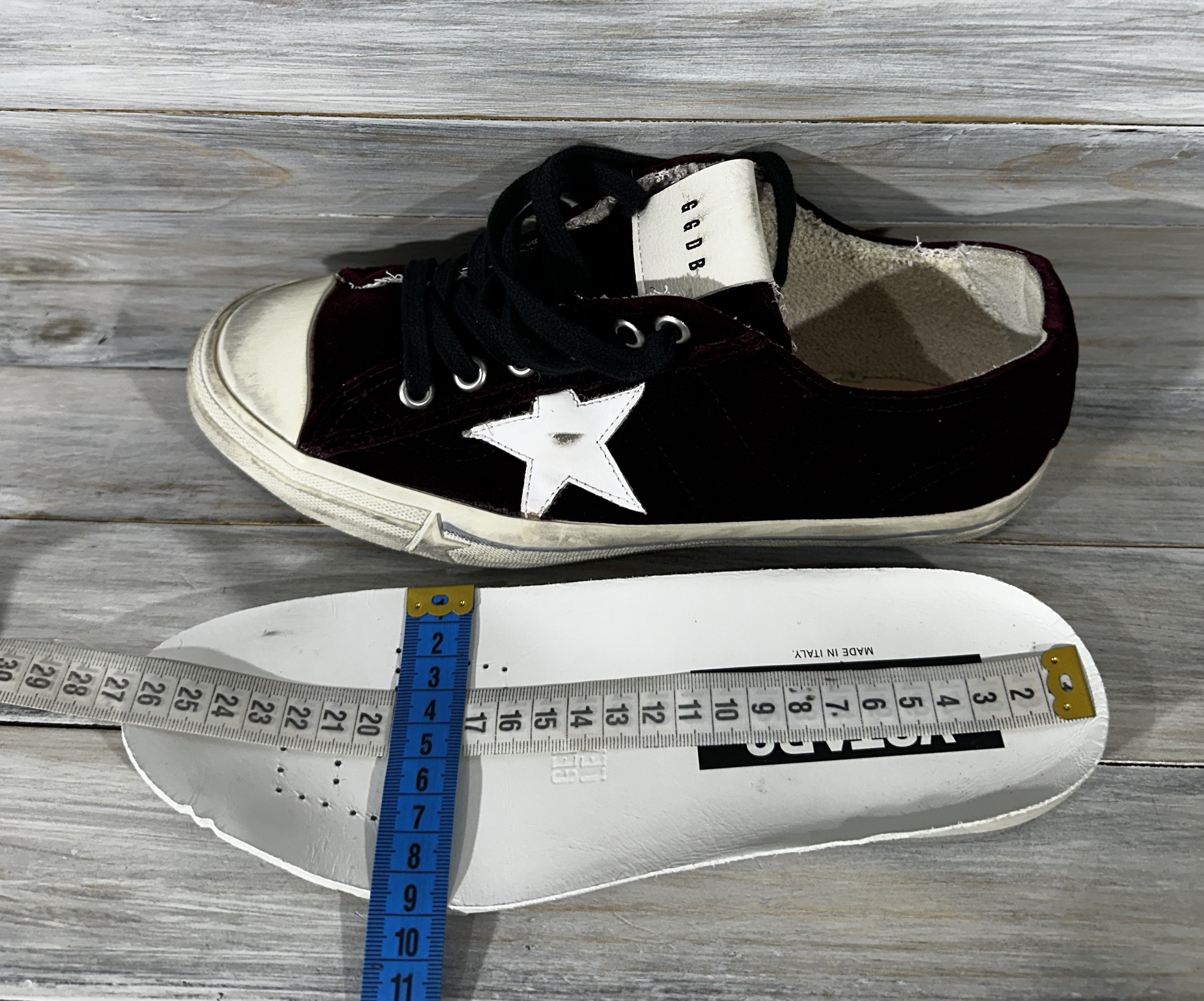 DELUXE × Golden Goose Golden Goose VSTAR2 Velvet Burgundy Made In Italy Sneakers Size US 7 / EU 40 - 16 Thumbnail