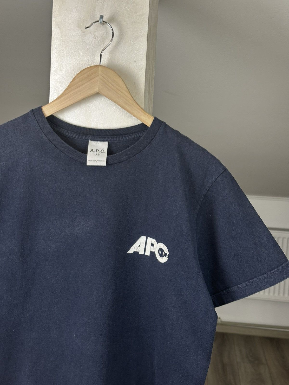 A.P.C. A.P.C. Logo Tee Blue Faded Made in USA Size US S / EU 44-46 / 1 - 3 Thumbnail