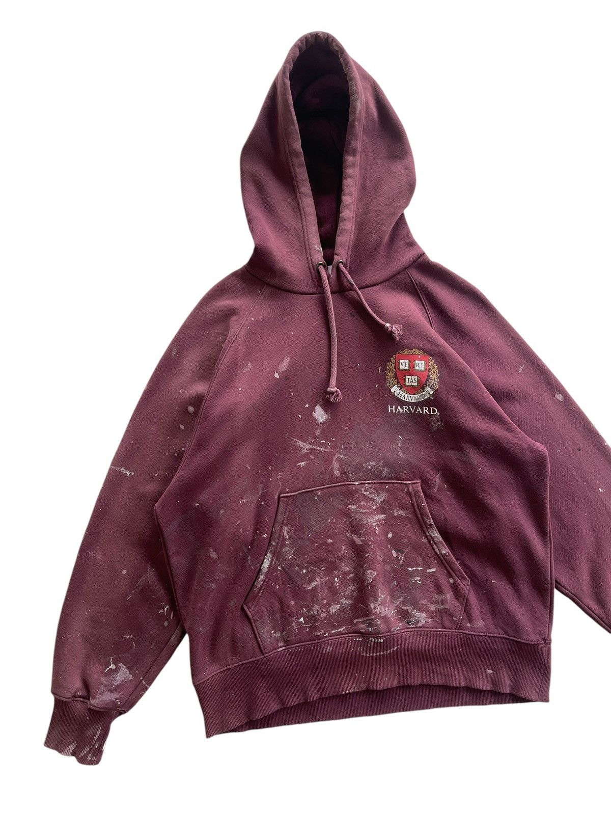 Vintage Vintage Harvard University Paint Splatter Faded Hooded Size US L / EU 52-54 / 3 - 4 Thumbnail