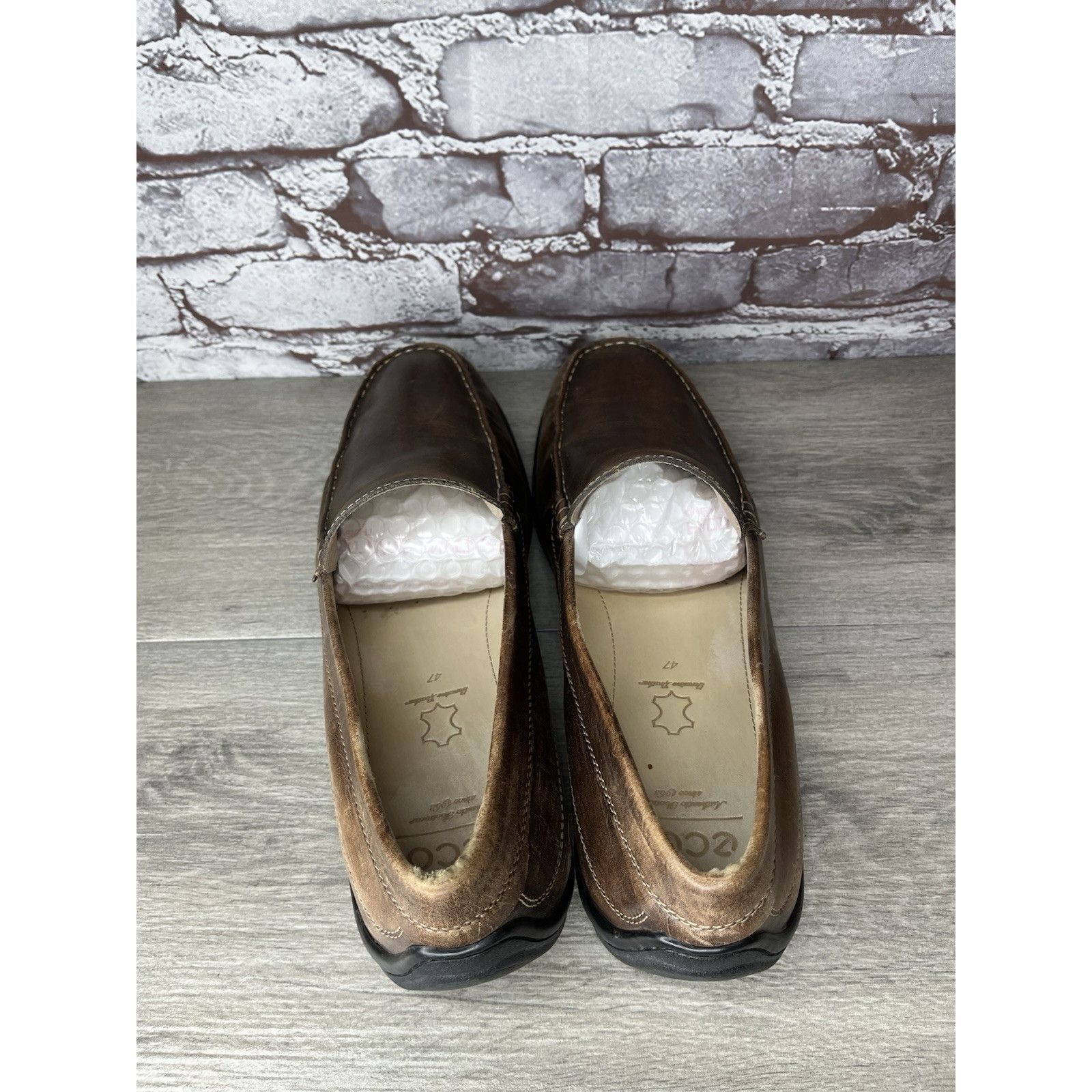 Ecco ECCO Brown Leather Slip On Casual Loafers Driving Shoes Men Size US 13 / EU 46 - 14 Thumbnail