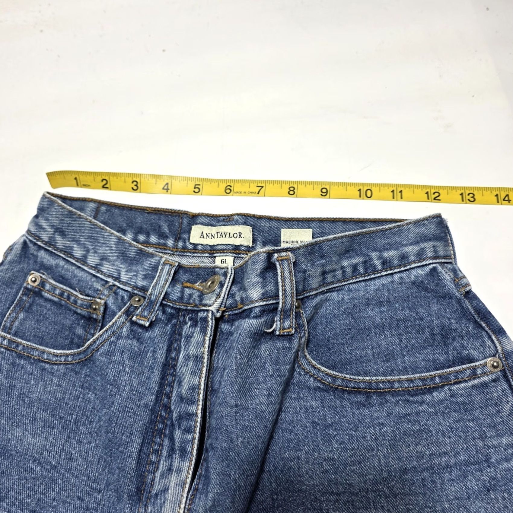 Ann Taylor VINTAGE Ann Taylor AT Denim Jeans Pants Womens 6L Blue 90s Straight Pockets 32in Rise High Size 28" / US 6 / IT 42 - 8 Thumbnail