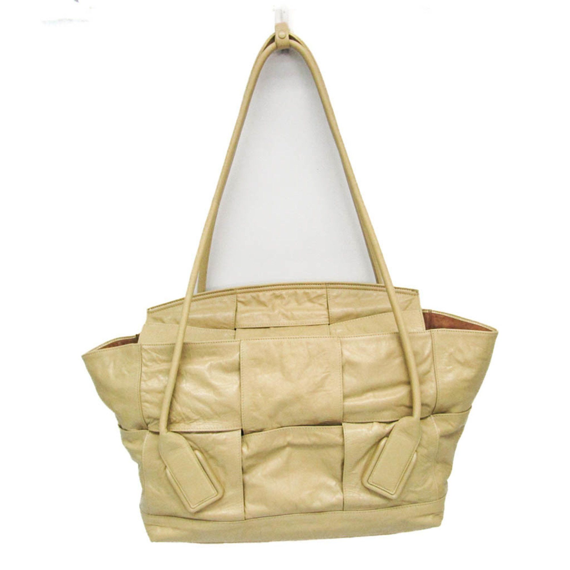 Bottega Veneta Arco Beige Leather Tote Bag (Pre-Owned) Size ONE SIZE - 1 Thumbnail